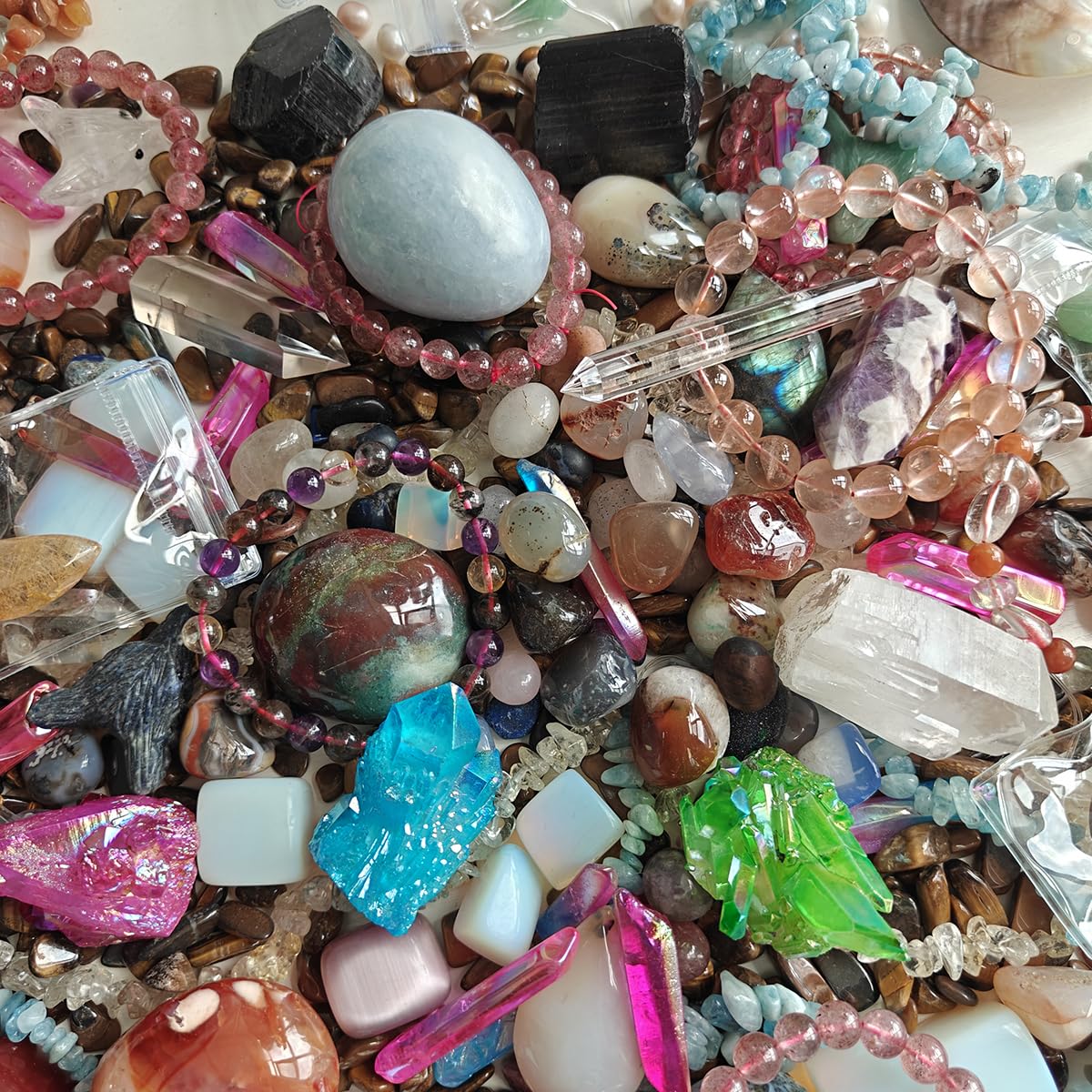 Amazon.com: Healing Crystal Set Mystery Stone Bag Lucky Gemstone