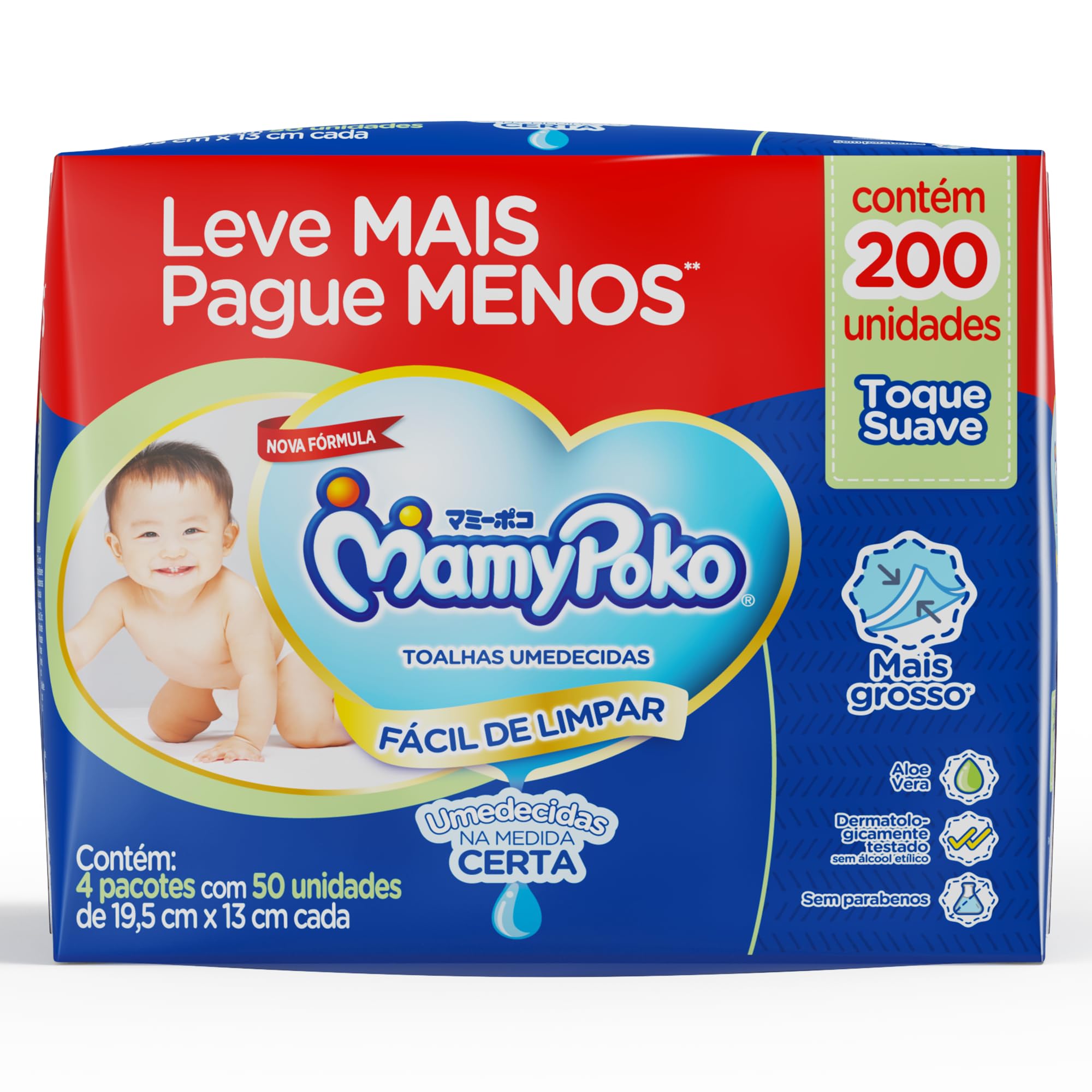 MamyPoko Lenços Umedecidos Toque Suave 200 Unidades