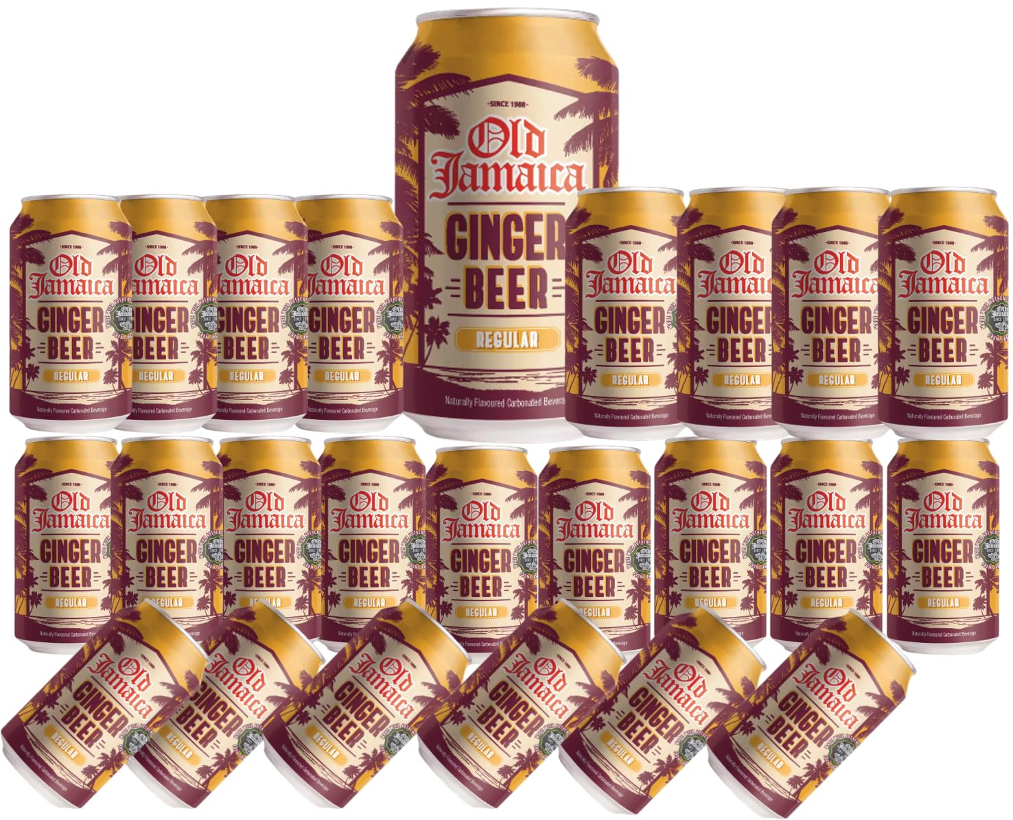 Old-Jamica Ginger Beer Soft Drinks 330 ml Made with Authentic and Natural Root Ginger Original and Best Refreshing and Crisp Tasty Classic (Pack of 24)