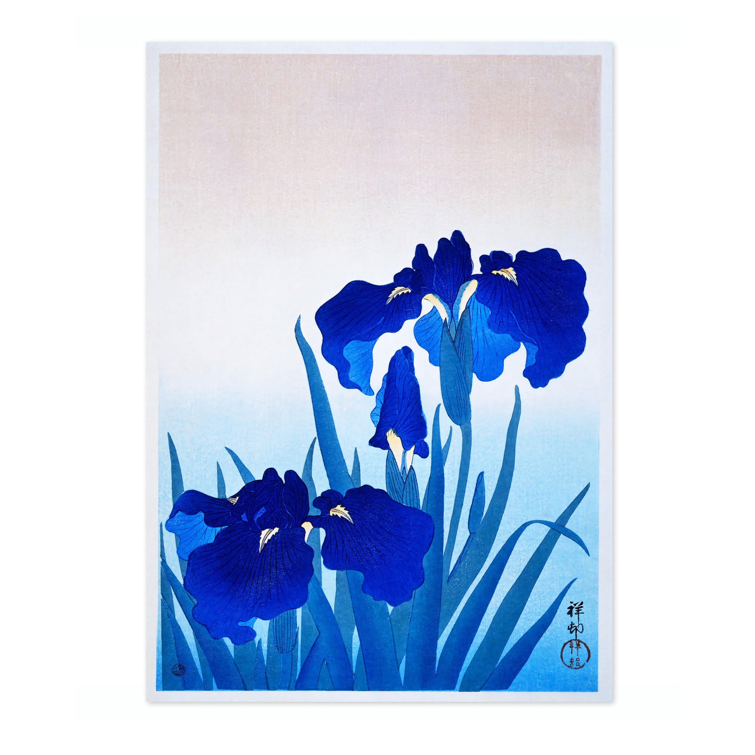 Iris Flowers Ohara Koson Poster, Japanese Woodblock Ukiyo-E Print, Vintage Nature Art Picture Animal Painting Wall Art Exhibition, Japan Artwork Home Decor, A5 (Print Only) - 21x14.8cm — image 1