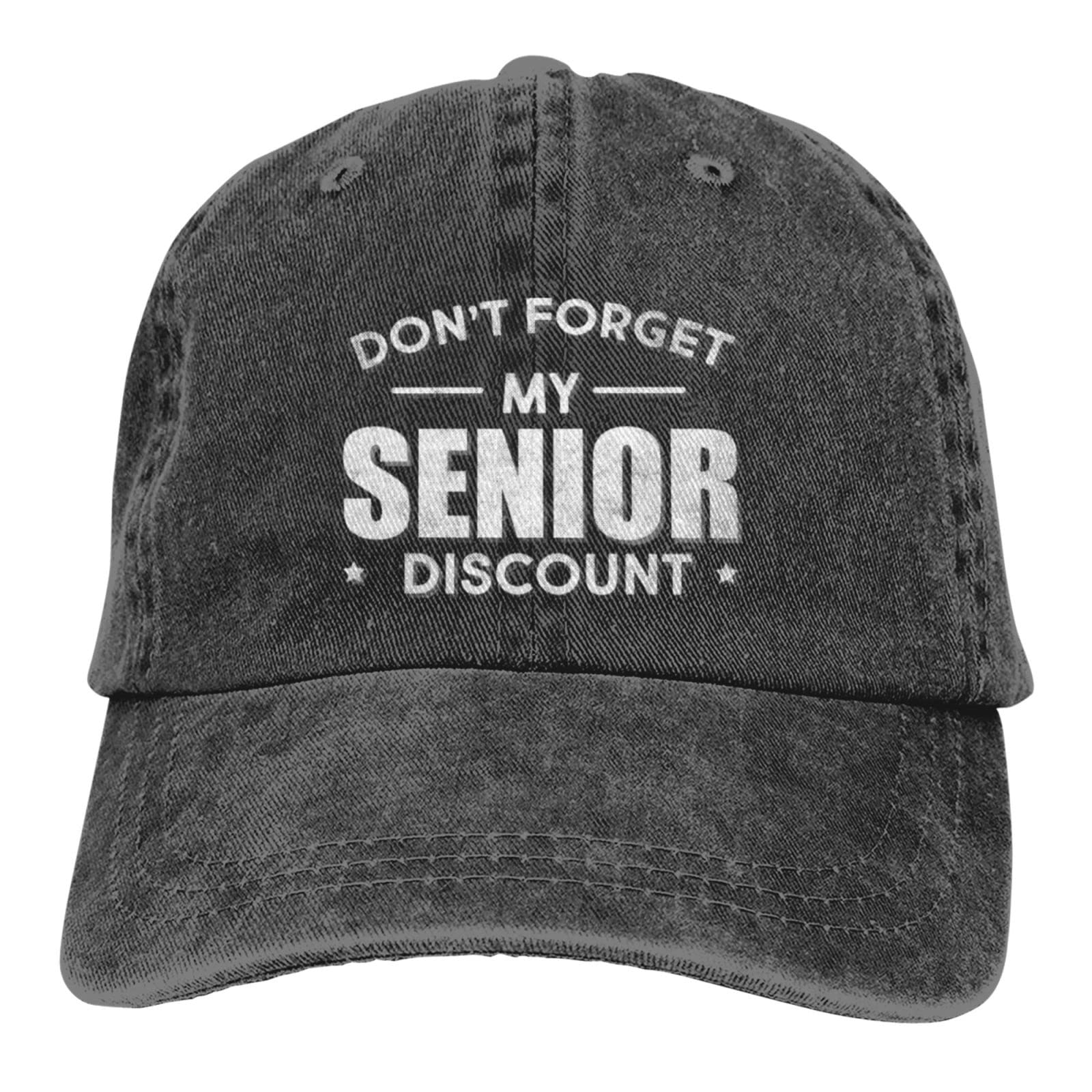 Don't Get My Senior Discount Cowboy Hat Vintage Dad Hat Adjustable Baseball Cap Trucker Hat for Mens Headwear Black