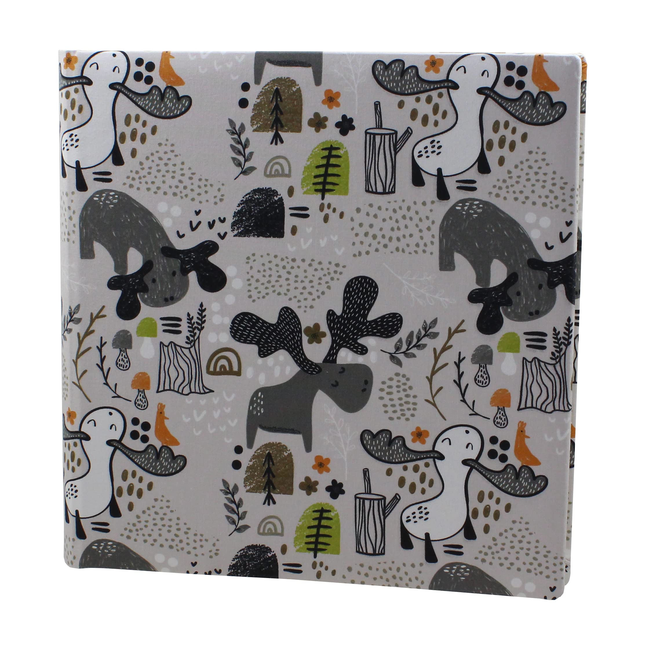 Álbum de fotos infantil clásico con cubierta de tela de algodón gris