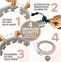 Solulife Hula Hoop Felnőtteknek Fogyáshoz és Masszázshoz, 24 Darabos Állítható Karika Súlygolyóval, ABS Anyag, Taupe Szín 6