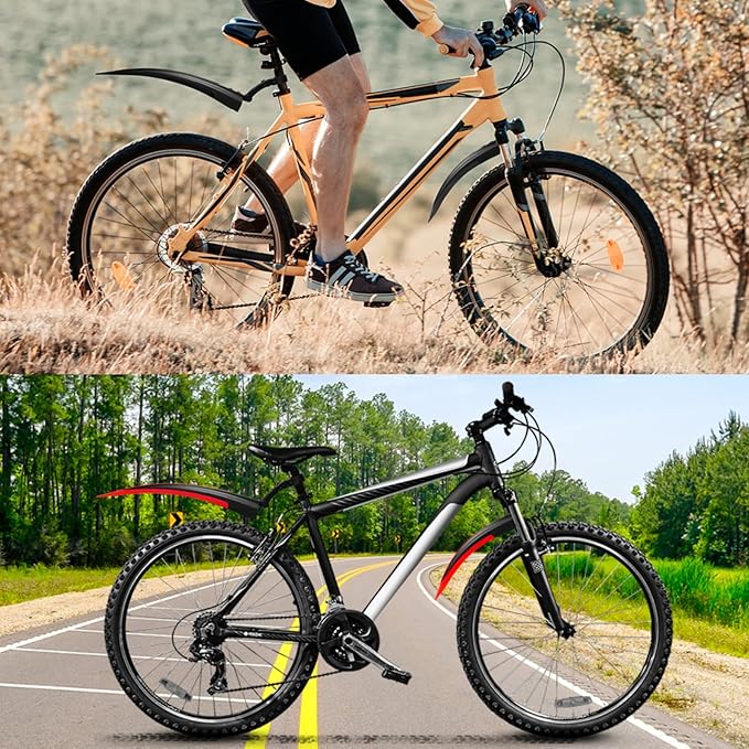 Juego de guardabarros para bicicleta con cinta reflectante 8M miniatura 2