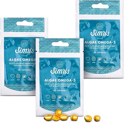 Algae Omega 3-180 Mini Cápsulas Blandas Premium  Suplemento vegano a base de plantas EPA DHA  Alternativa al aceite de pescado  para cerebro, ojos, disponible en Yaxa Peru