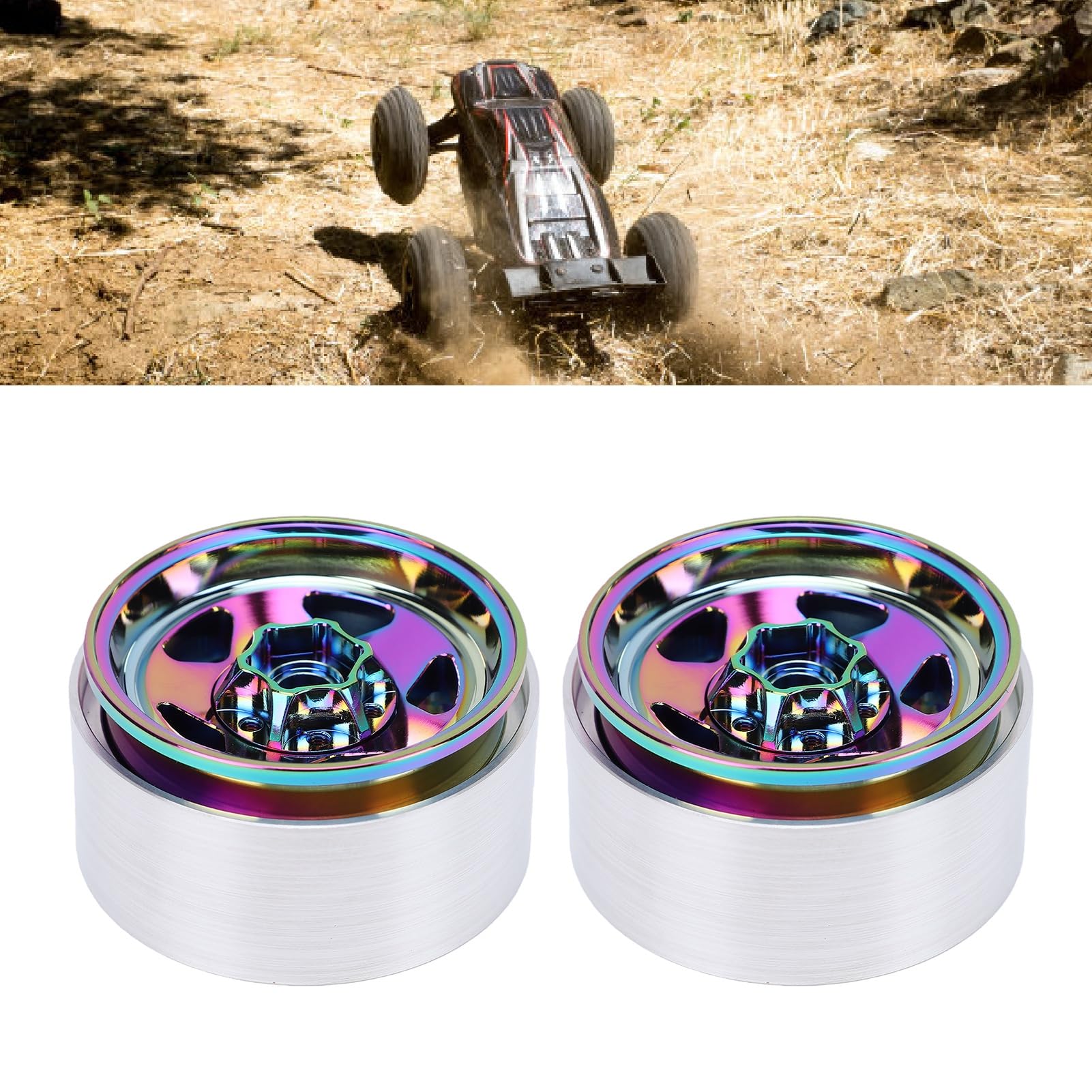 Cerchioni RC da 1,9 pollici in lega di alluminio a 5 stelle con design Beadlock concavo profondo