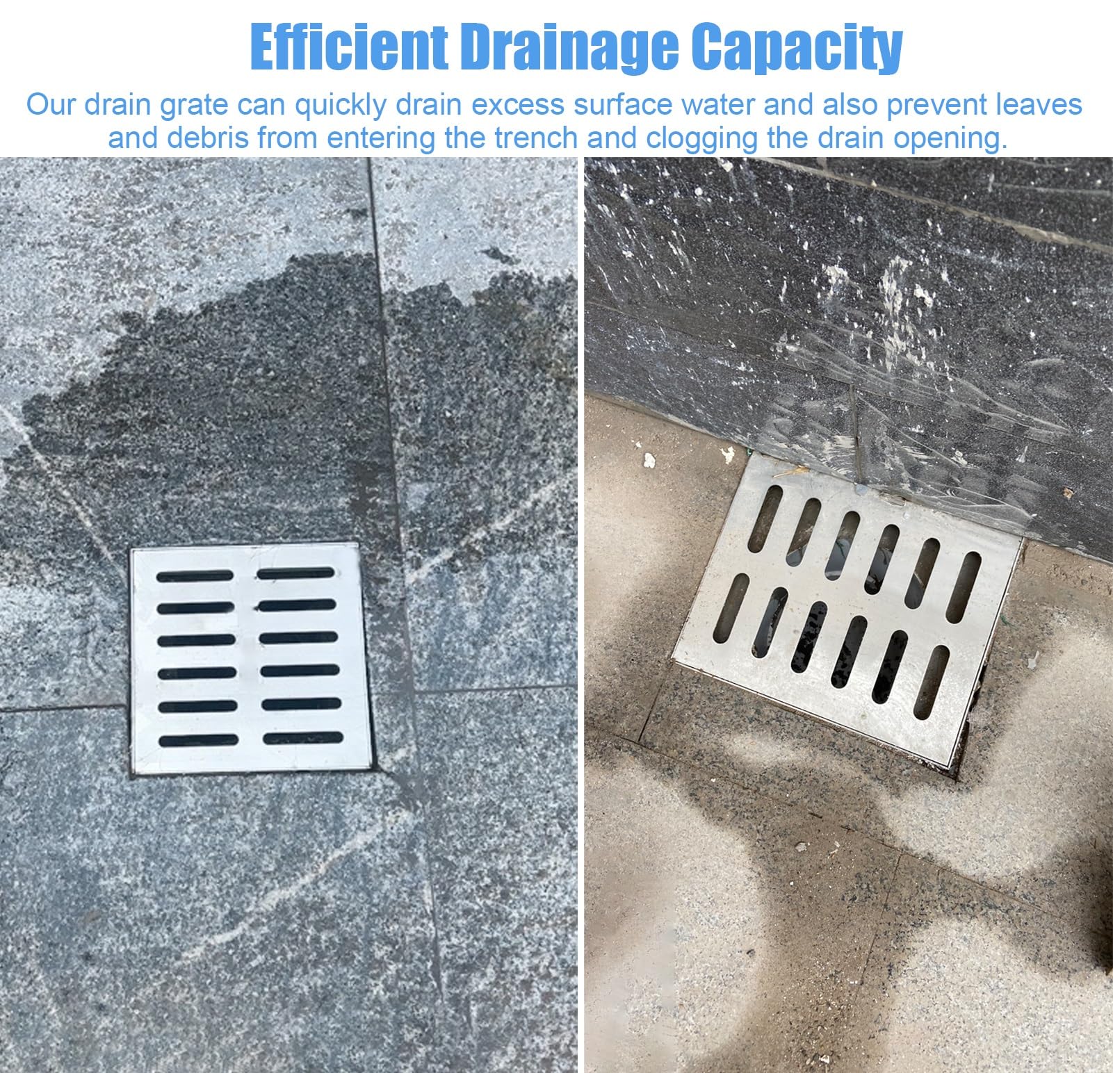 Gulley Cuadrícula Cubierta De Drenaje Tapa Negro Pvc 6 Plaza 150mm