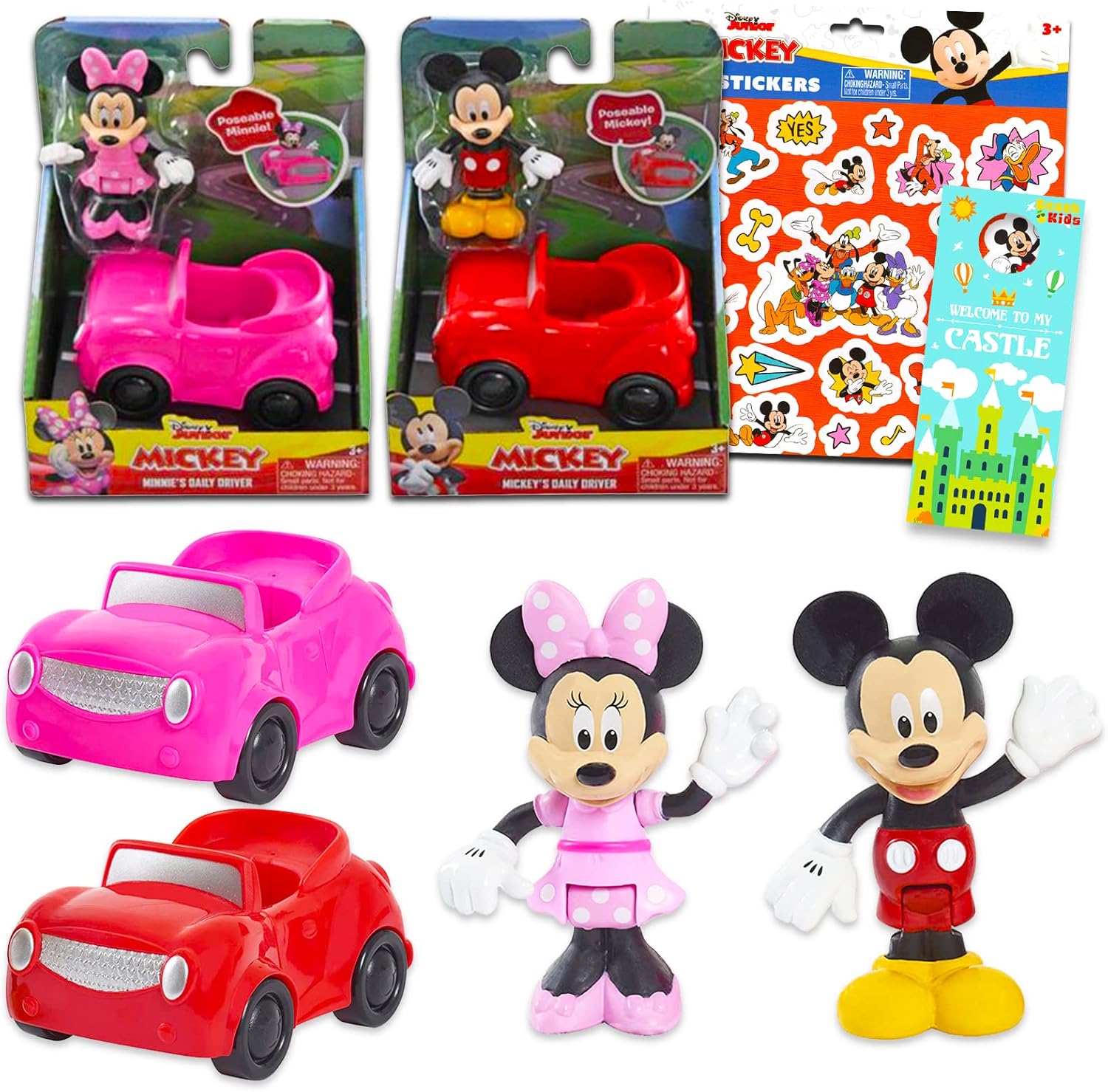 Mickey and Minnie Toy Cars for Kids Bundle with Disney