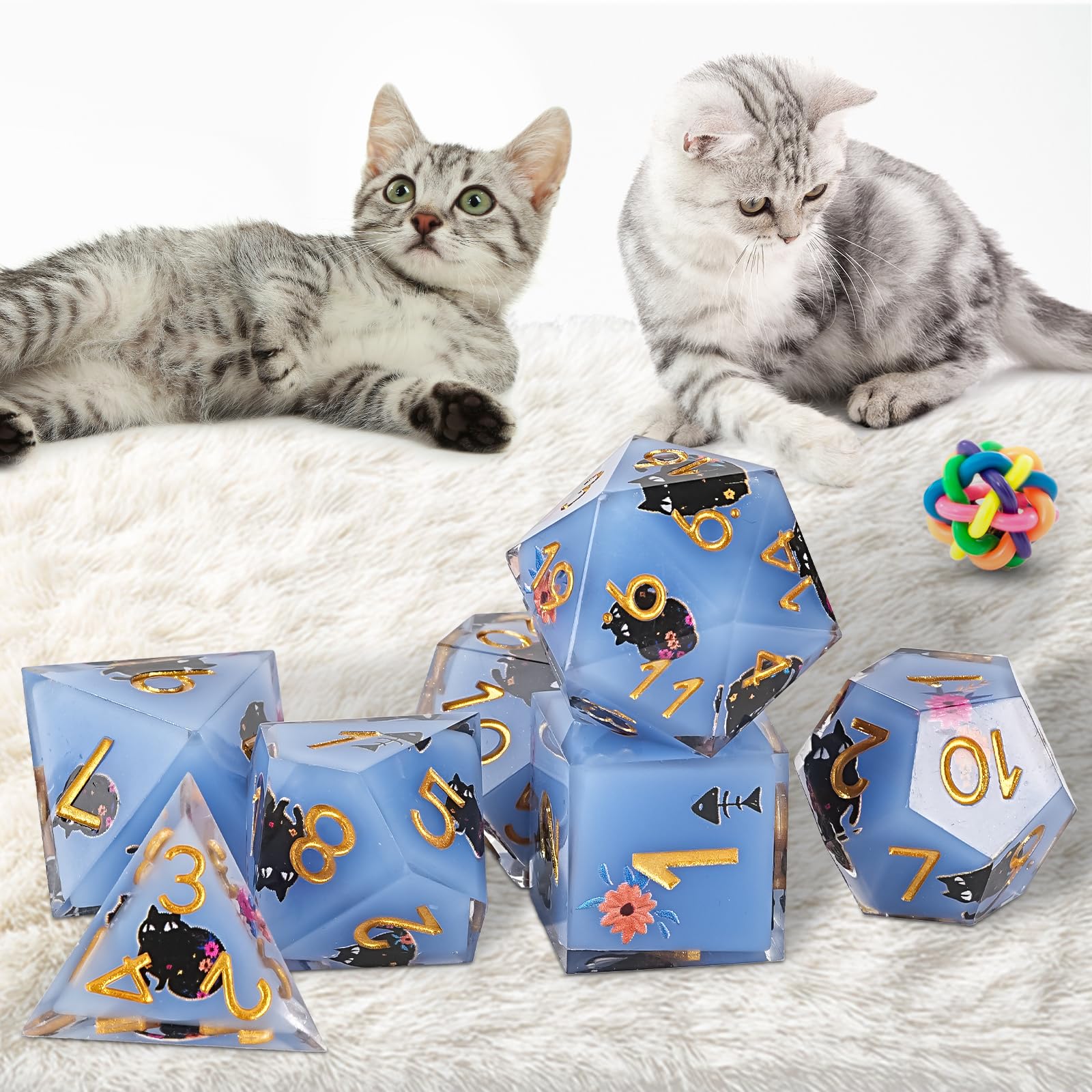 DND Cat Dice Set Cute 7 Pack - Image 4