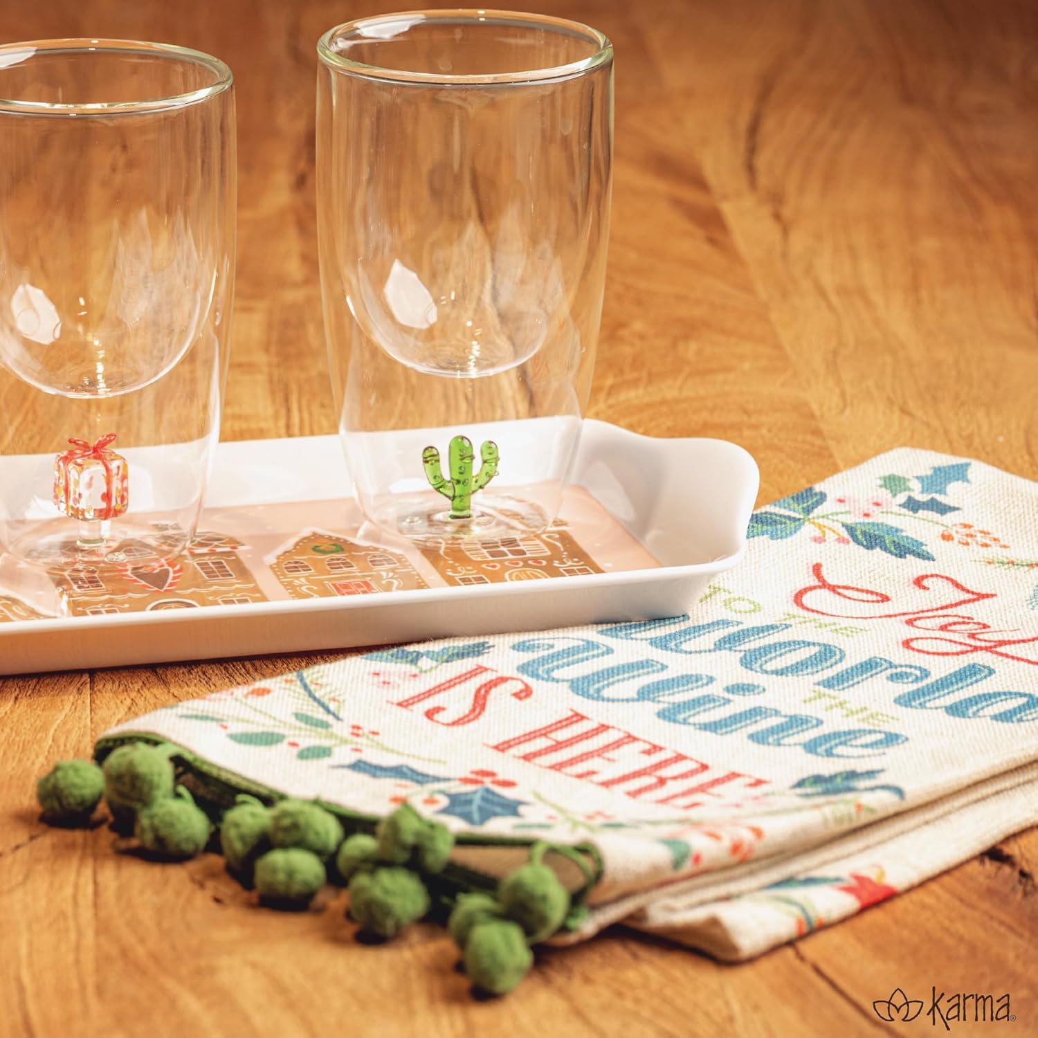 Karma Holiday Tea Towel - 100% Cotton Hand Towels for The Kitchen - Modern Home Decor – Sandy and Bright - Image 6