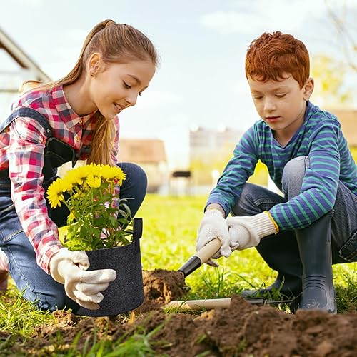 Miniatura 6 de Tanlade 30 bolsas de cultivo de plantas de flores y verduras, macetas de tela de aireación a granel para plantas al aire libre, patatas con asas,