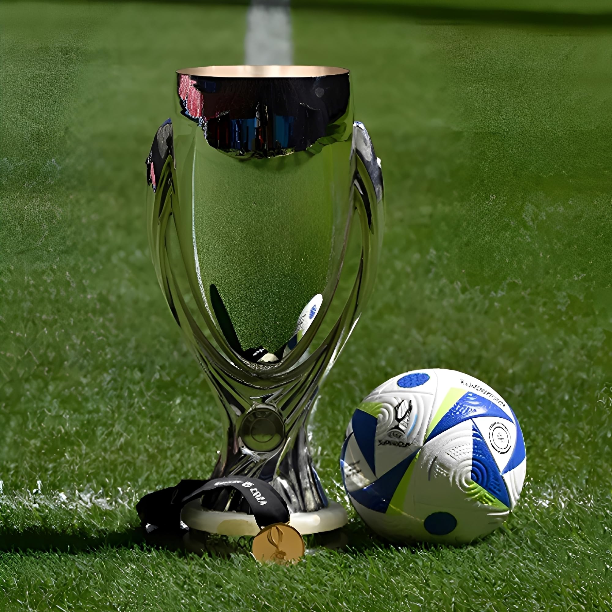 Trofeo De Campeón De La Super Cup De Europa Trofeos De League Supercup Coleccionables para Aficionados Al Fútbol Decoración De Mesa para El Hogar, El Bar Y La Oficina,13.2inch/32cm
