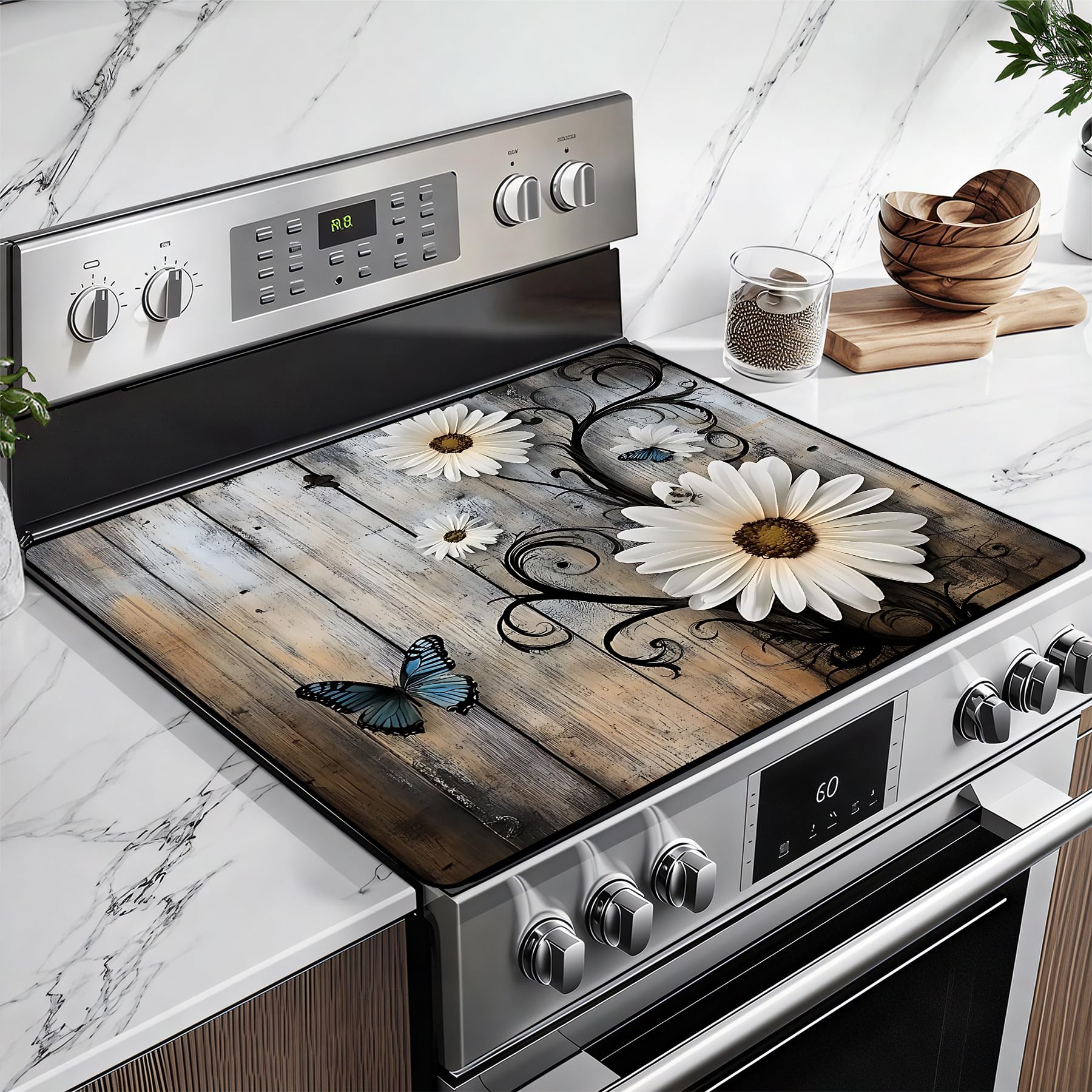 Stove Top Cover for Glass Electric Stove (Daisy, 28.5"L x 20.5"W)
