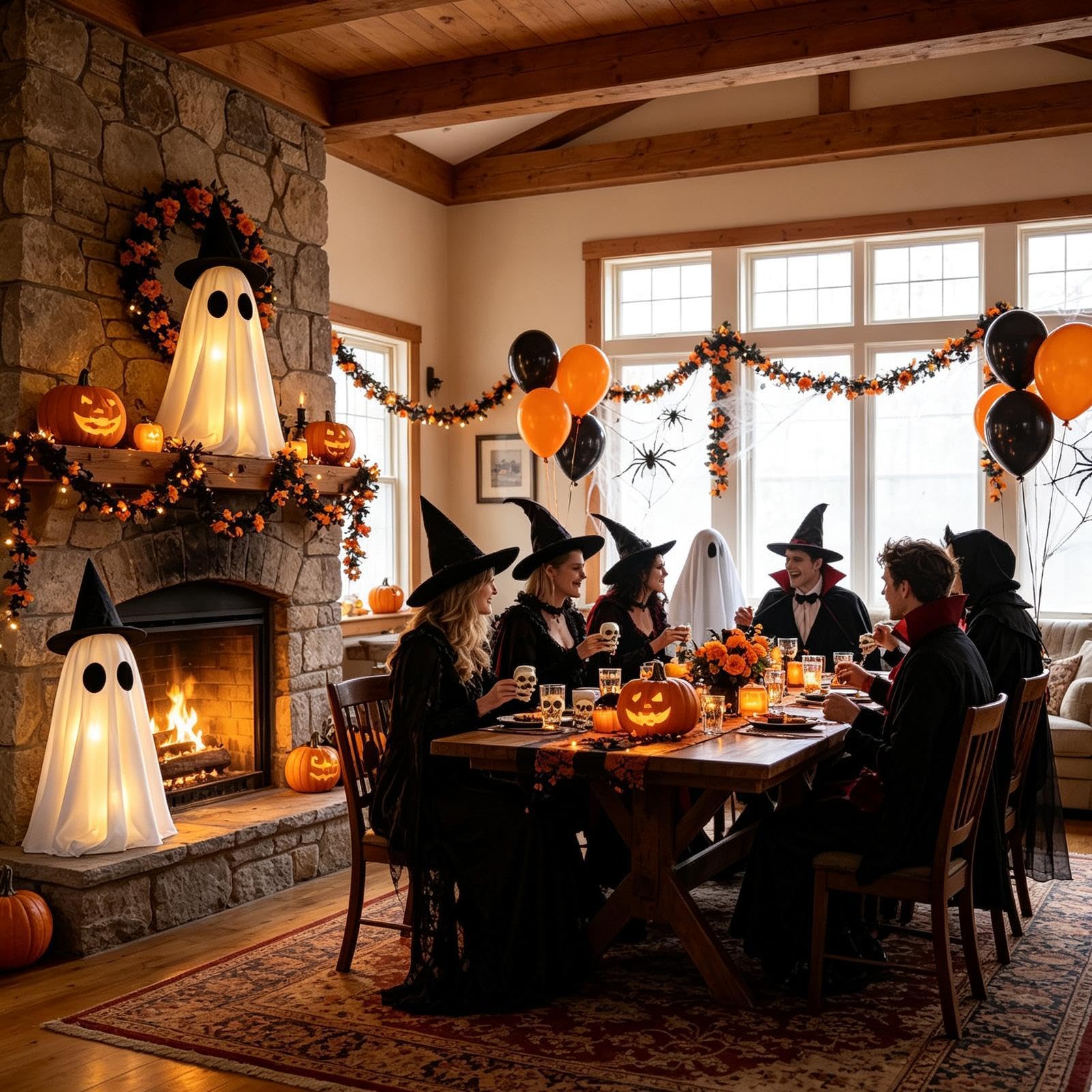 Decorazione Fantasmi Luminosi Halloween Fantasma Spaventoso con Cappello da | Decorazioni Halloween da Esterno Per Interno, Esterno, Giardino, Portico, Tavolo, Casa, Feste, Ufficio