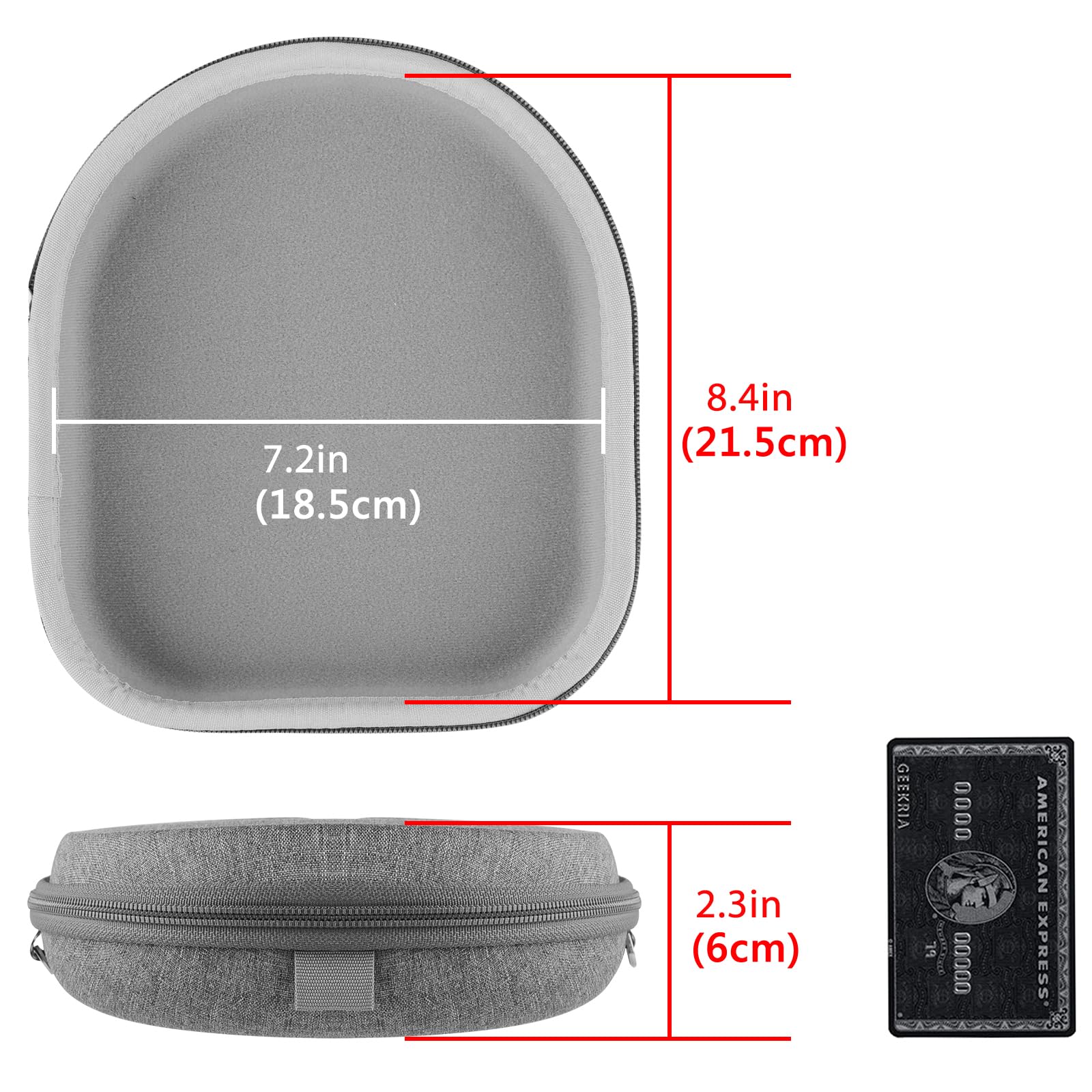 Geekria Shield Headphones Case Compatible with JBL TUNE 770NC, TUNE 760NC, TUNE 750NC, TUNE 720BT, Live 770NC Case, Replacement Hard Shell Travel Carrying Bag with Cable Storage (Grey) - Image 4