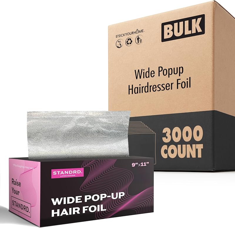 3000 hojas de aluminio para cabello emergentes de 9 pulgadas para salón o hogar Envolturas para el cabello desechables en relieve para resaltar el color Uso amplio Almacene su hogar
