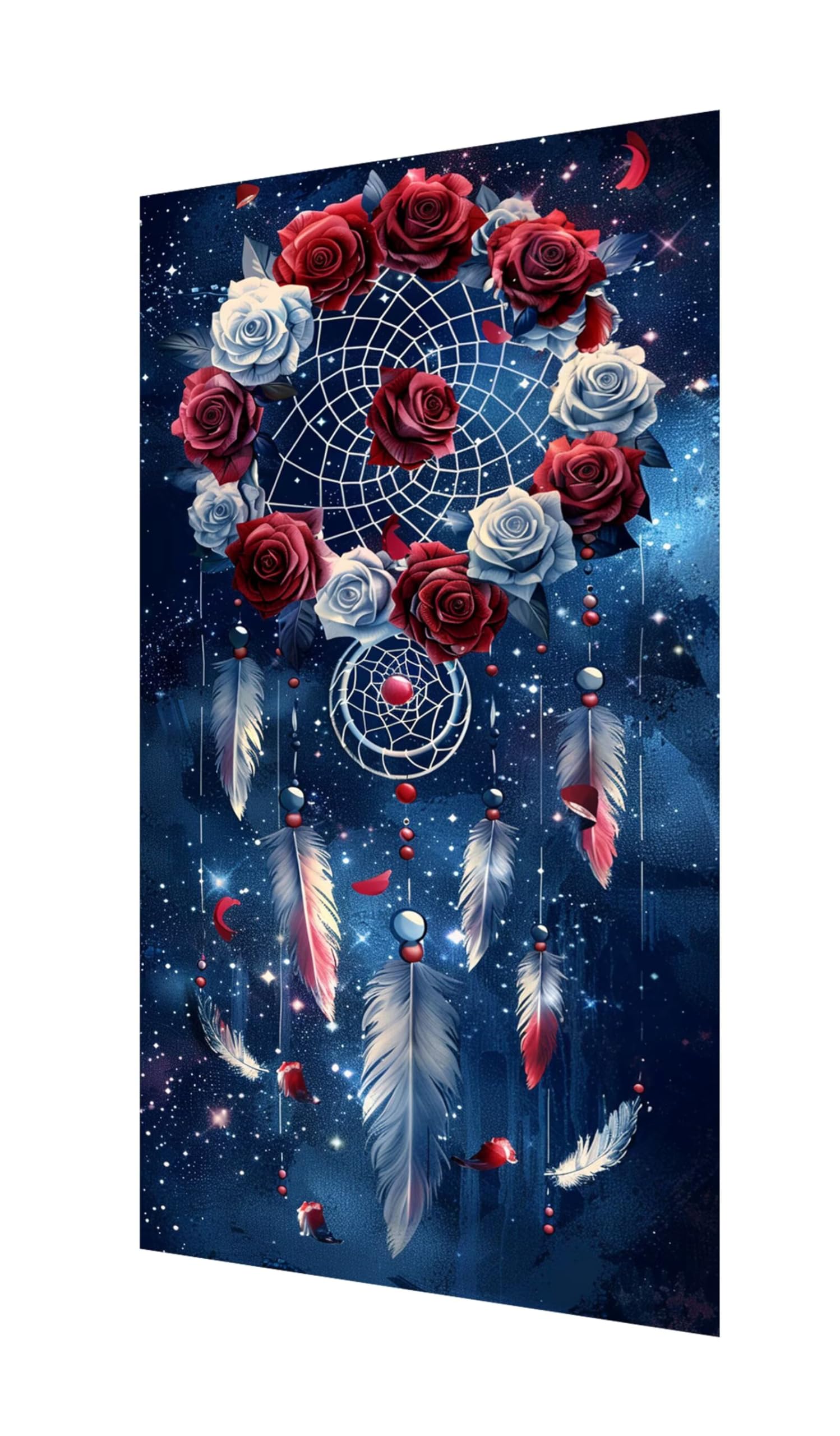 Zestawy do malowania diamentami z różą diamentową dla dorosłych, 5D Dimond Art Feather Gem Arts and Crafts Paintings, DIY, kryształ górski, haft krzyżykowy, malowanie według numerów, dekoracja pokoju