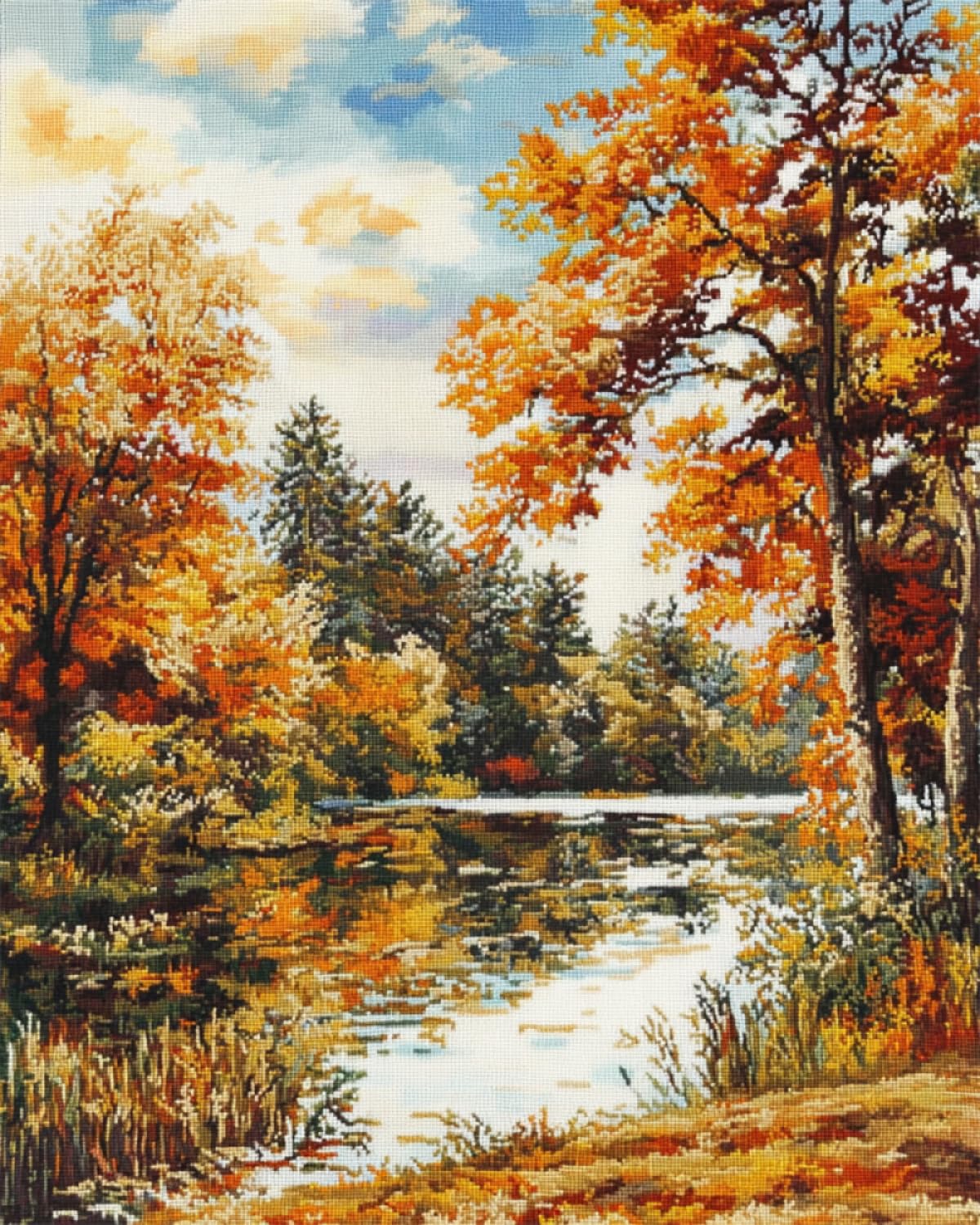 DIY Kit Per Fare Tappeti A Mano Kit Fai Da Te Per Lavoretti Con Boschi E Laghi，Scenario Autunnale，Tappeto Fai Da Te Con Gancio，Kit Per La Realizzazione Di Tappeti In Tela Per La Casa，Ki 60x90cm