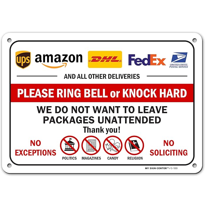 Buy Package Delivery Sign Amazon, USPS, FedEx and UPS Deliveries Sign