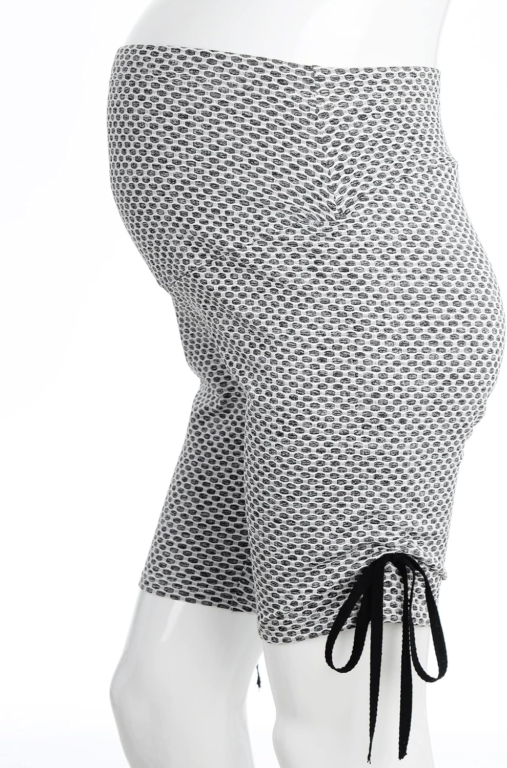 ACSUSS Womens Maternity Underpants Short Leggings Over The Belly Adjustable Drawstring Yoga Shorts