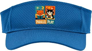 Parallel Play Cats Reading and Gaming Cute Cat Lovers Sport Sun Visor