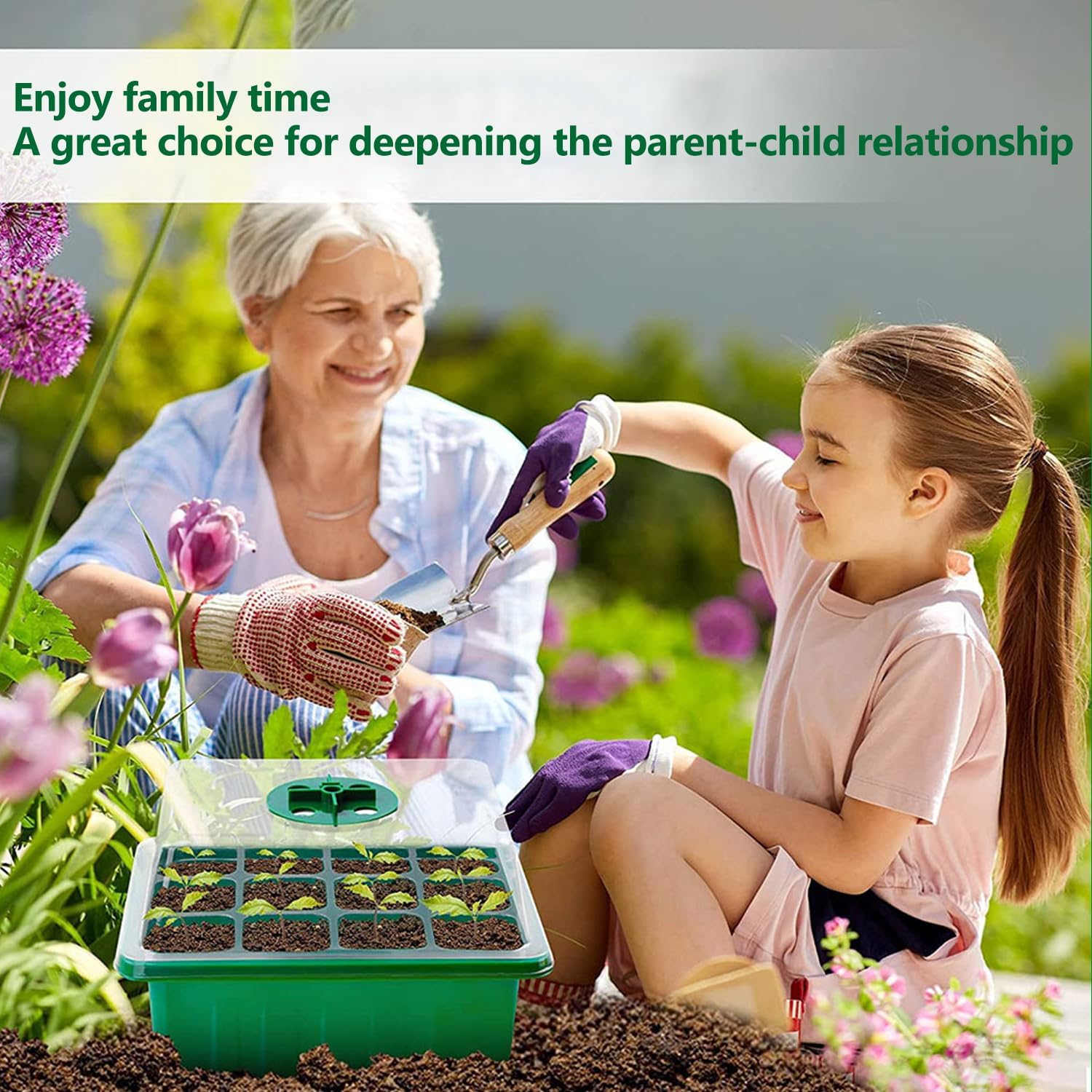 payanwin 6-Pack Seed Starter Tray Kit with Grow Light, Adjustable Brightness & Timing Controller, Seedling Trays with Humidity Domes & Heightened Lids, Thicken Design, Ideal for Indoor Plant Growth