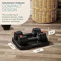 Vista 5 de Lifepro Adjustable Dumbbells Set – 15lb, 25lb Pair or 43lb, 55lb & 90lb Single – Quick Adjustment, Anti Slip Handle – Space Saving & Strength