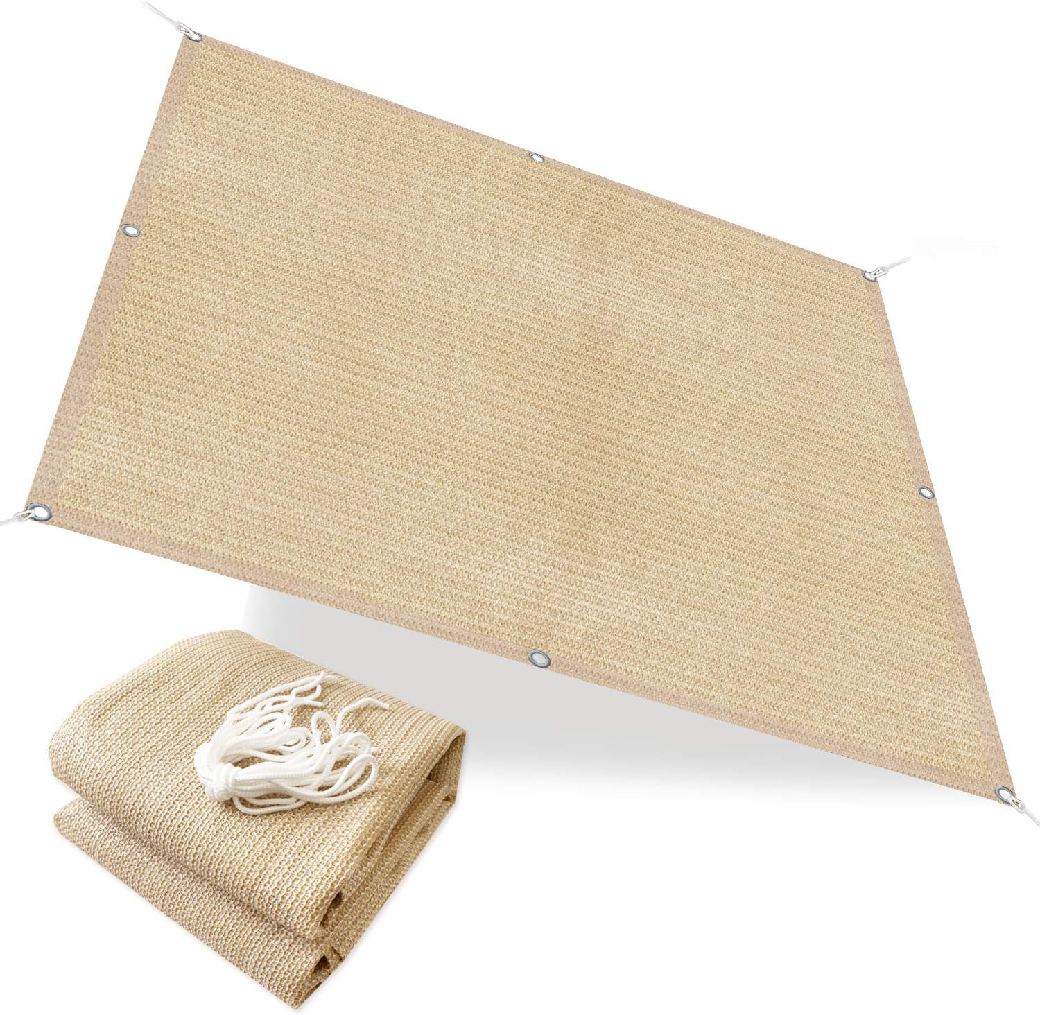 60% Sun Block Garden Netting Mesh for Plants Protecting - Beige (1, 6' x 5')