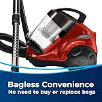 BISSELL Zing Bagless Nettoyant à vide pour plancher dur et tapis à faible épaisseur, 3-Stage Filtration, Léger et Compact, Respirateur de cordon automatique, outil de crévice Combo, 21565
