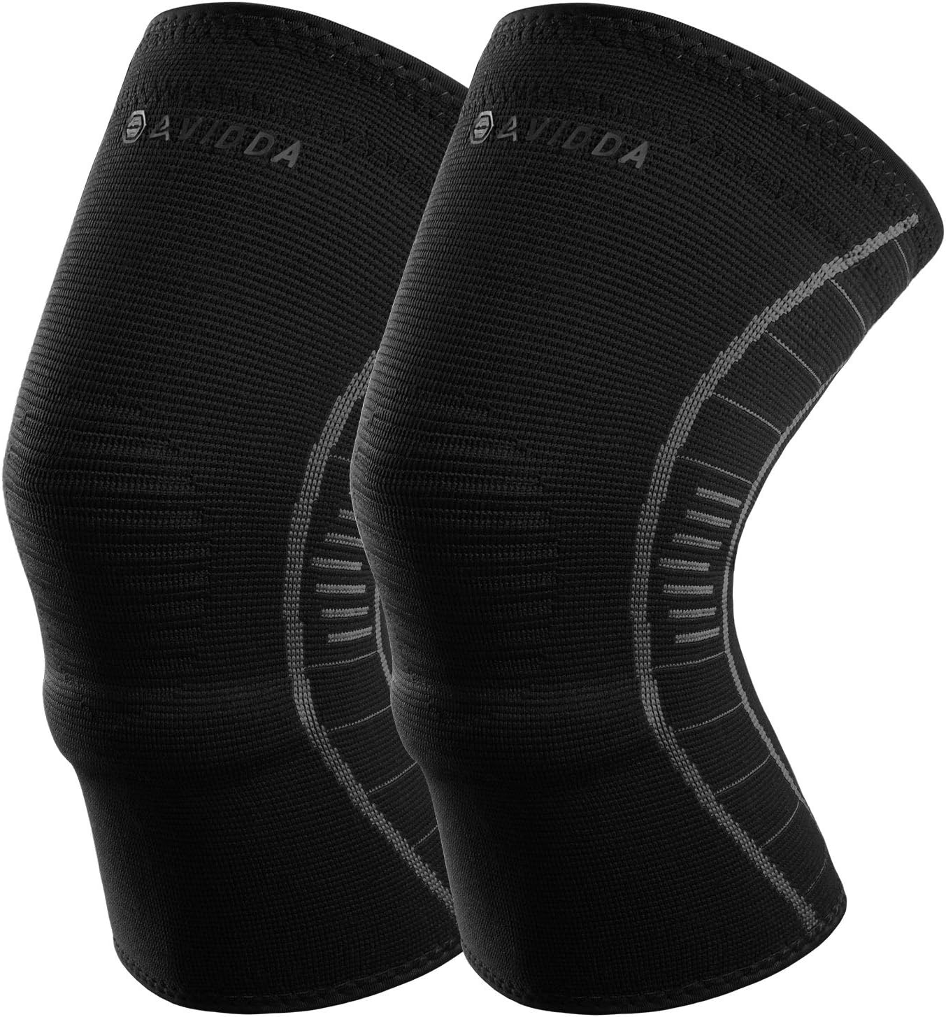 AVIDDAKnee Support 2Pack, Knee Brace with Upgraded Patella Gel Pad, Medical Grade Non-slip Compression Knee Sleeve for Running Sports Gym Joint Pain Relief Arthritis ACL Injury Recovery