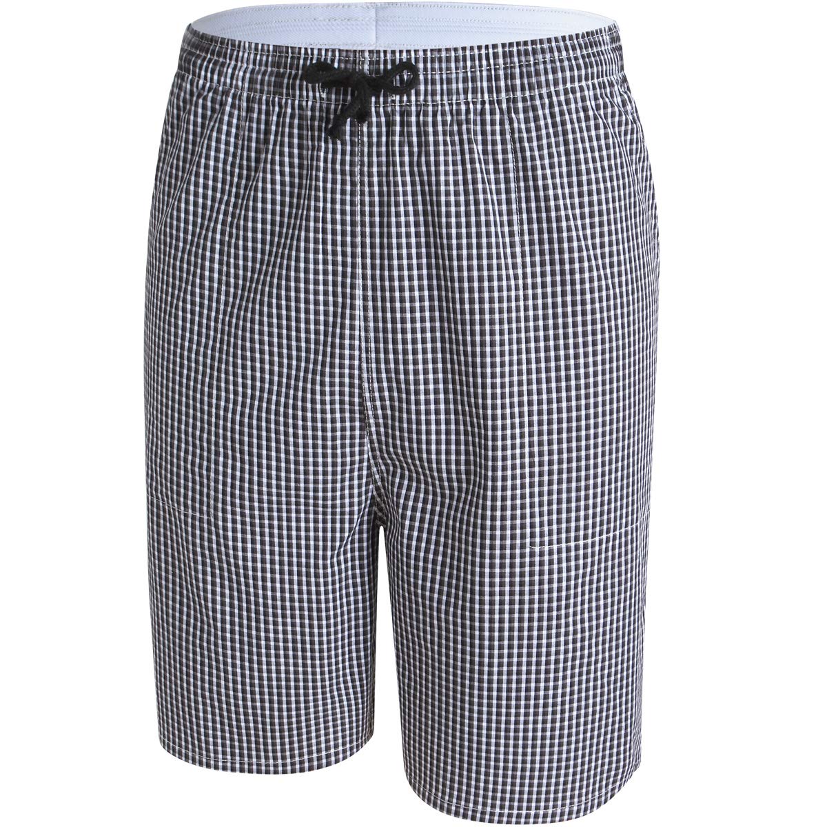 MoFiz Hommes Bas de Pyjama Coton Shorts à Carreaux Maison Pyjacourt de Nuit & de Détente avec Poches Lot de 2