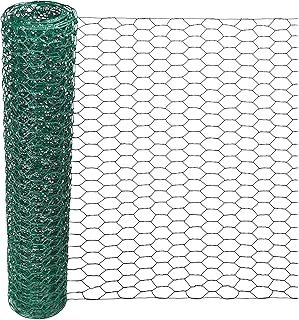 Chicken Wire Mesh - 0.6 Inch Hexagonal Green PVC Coated - 15.7 x 79 Inches