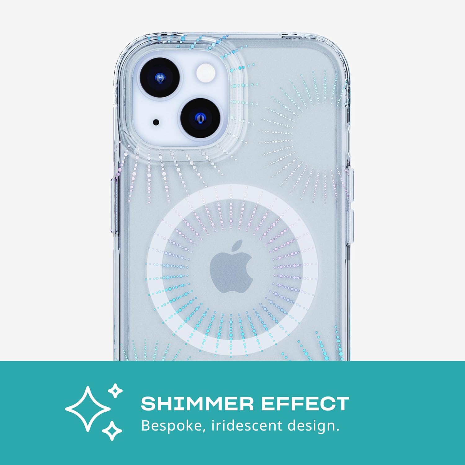 Tech21 Evo Sparkle case for iPhone 16e / 15 - Compatible with MagSafe - Impact Protection Case - Lunar