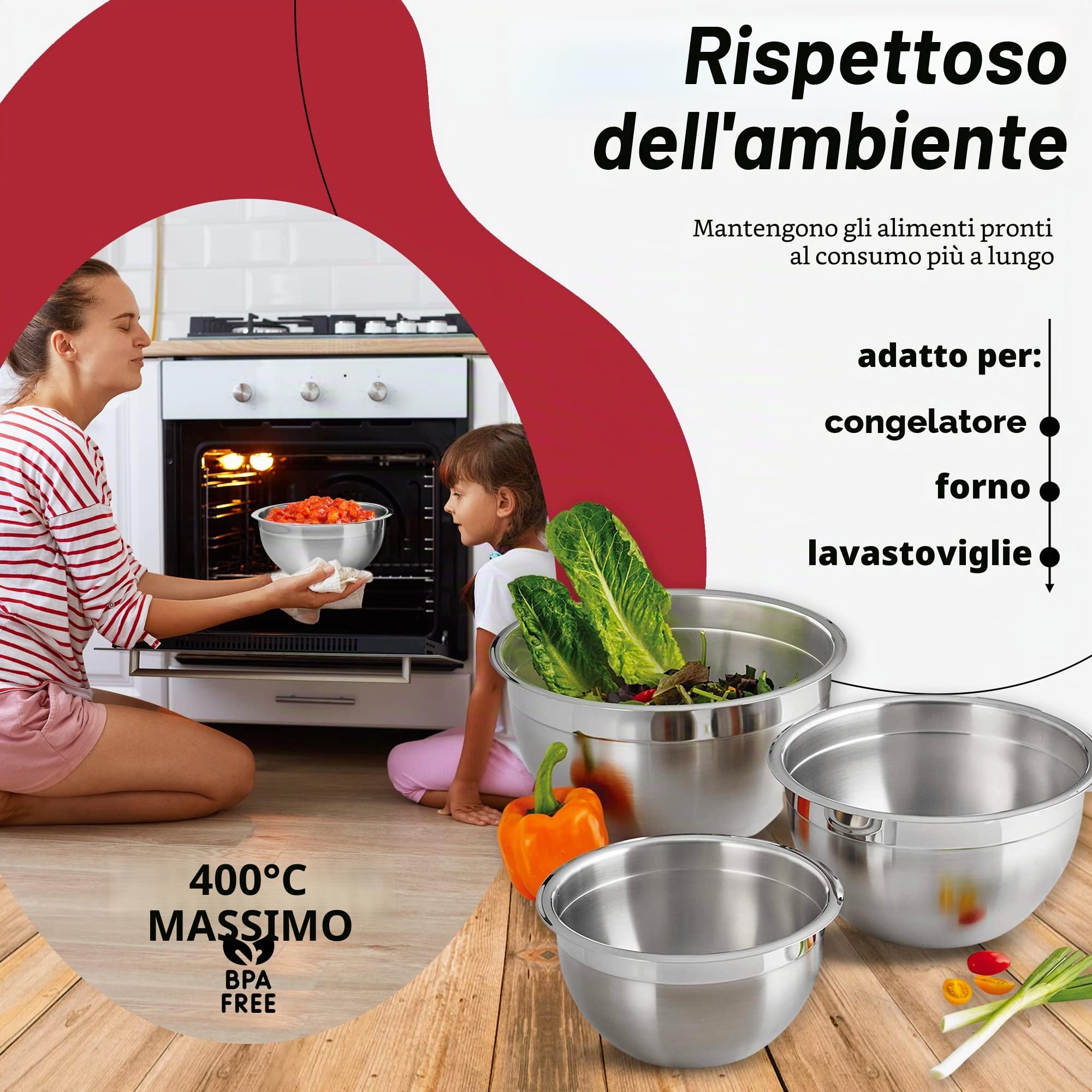 XSQUO Useful Tech Set di ciotole in acciaio multifunzione con coperchio ermetico (Set di 4 ciotole in acciaio)