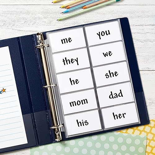 Miniatura 4 de Avery Páginas organizadoras transparentes de tarjetas de visita para carpetas de 3 anillos, paquete de 10, con capacidad para 200 tarjetas en total