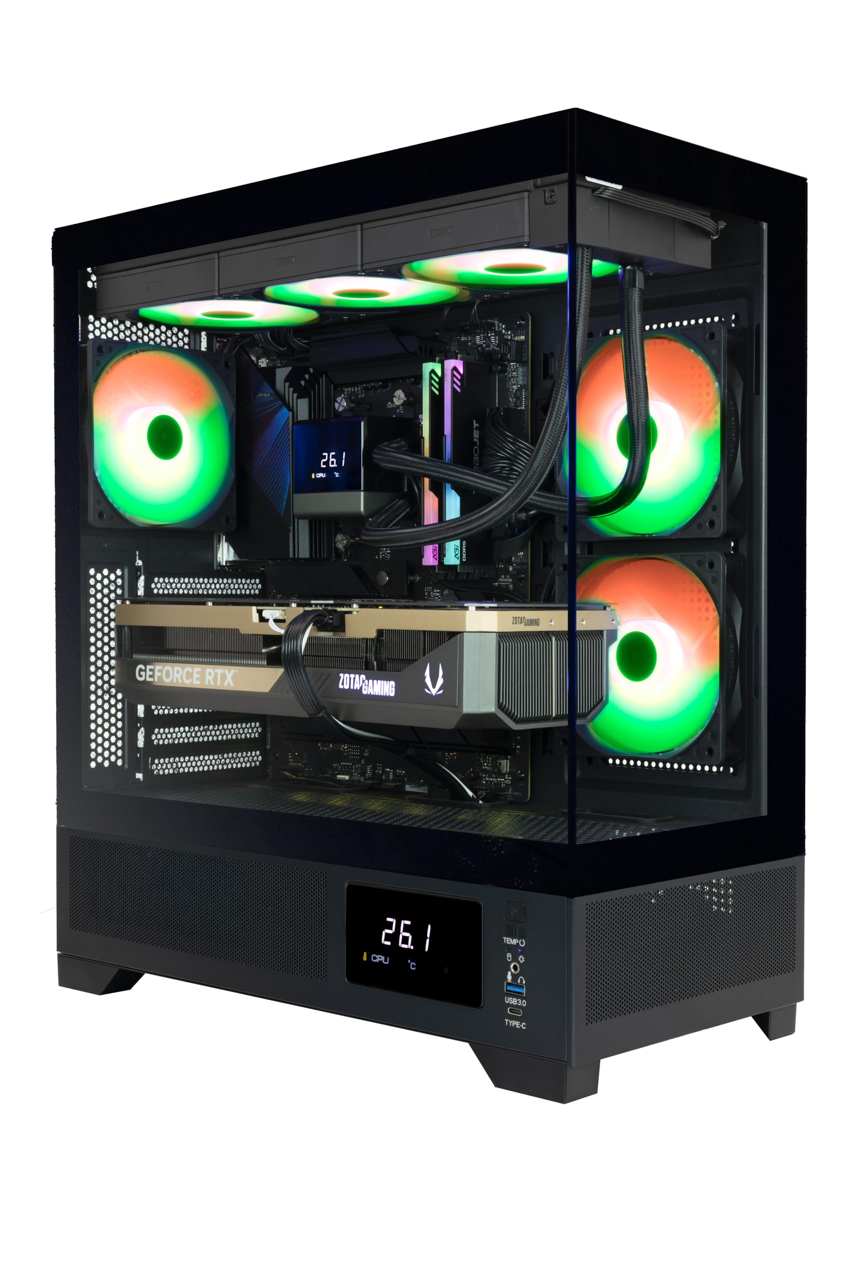 ZOTAC MEK AI-Enhanced Gaming PC Desktop Computer - NVIDIA GeForce RTX 5080, AMD Ryzen 7 9700X 5.5GHz, 32GB DDR5 RGB, 2TB NVME M.2 SSD, 1000W 80+ Gold PSU, WiFi 7, Windows 11