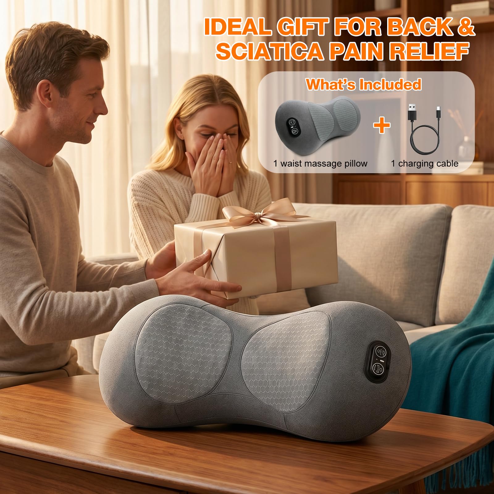 Rückenmassagegerät mit Wärmevibration und einstellbarer Höhe Glatte Wirbelsäule Triple Fusion Rückenmassagegerät für Rückenentspannung Schmerzlinderung Tiefengewebe 3-in-1 Elektrisches