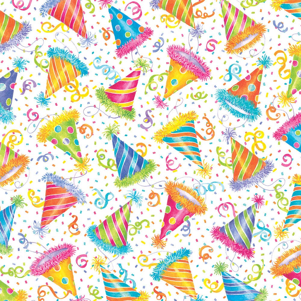 Caspari Hats Off 30 in. x 5 ft. Wrapping Paper, 3 Rolls Included
