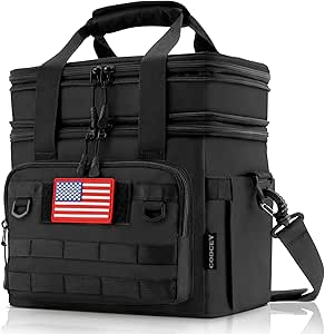 Tactical Lunch Bag Lunch Box Men,Leakproof Reusable Insulated Lunch Cooler Bag for Men,Large Lunch Tote Bags Adults(19L,Black)