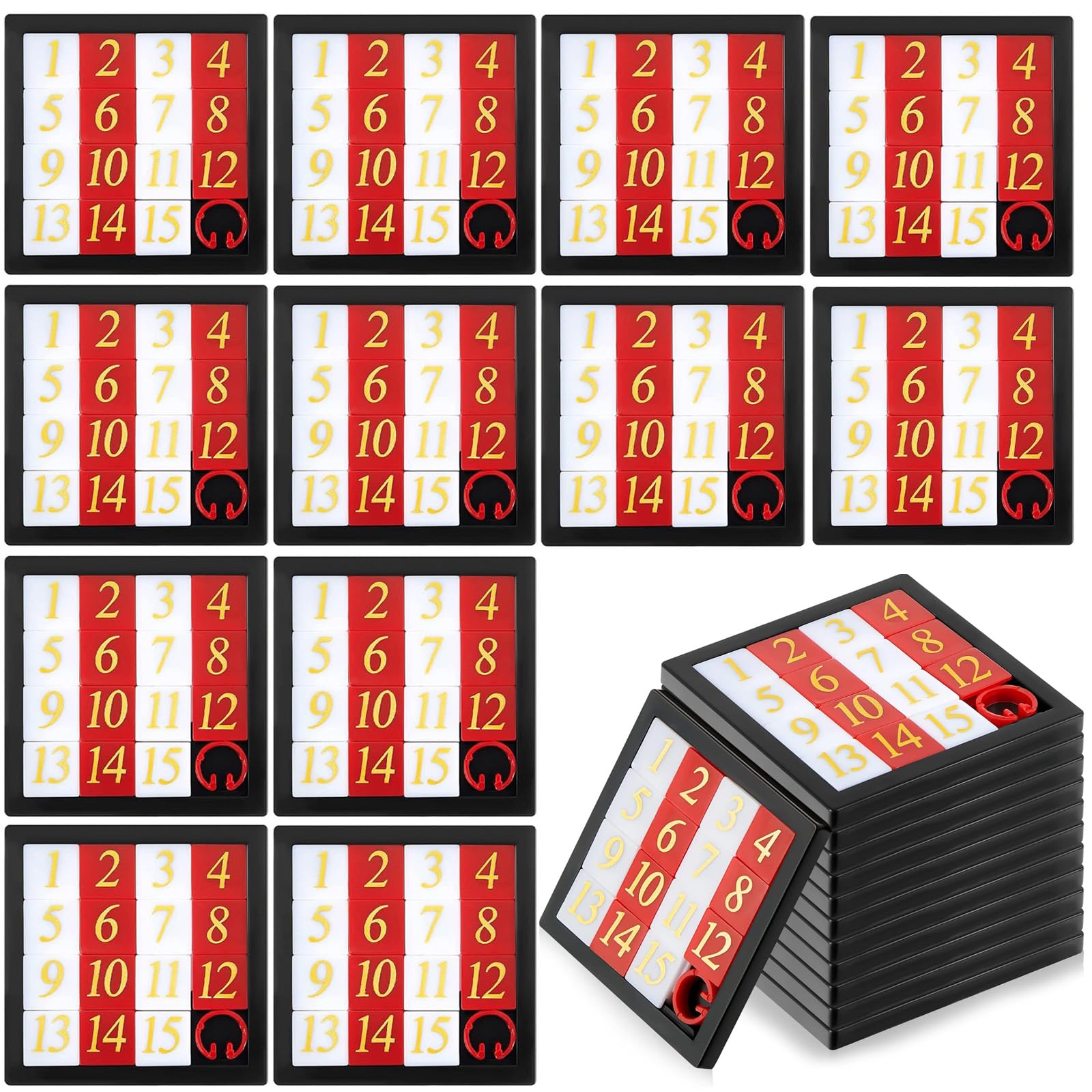 12 PCS Número Juego de Rompecabezas Deslizamiento,Pensamiento Lógico Juguetes,De Entrenamiento Rompecabezas,para Bolsos De Fiesta Y Pequeños Juguetes para Niños