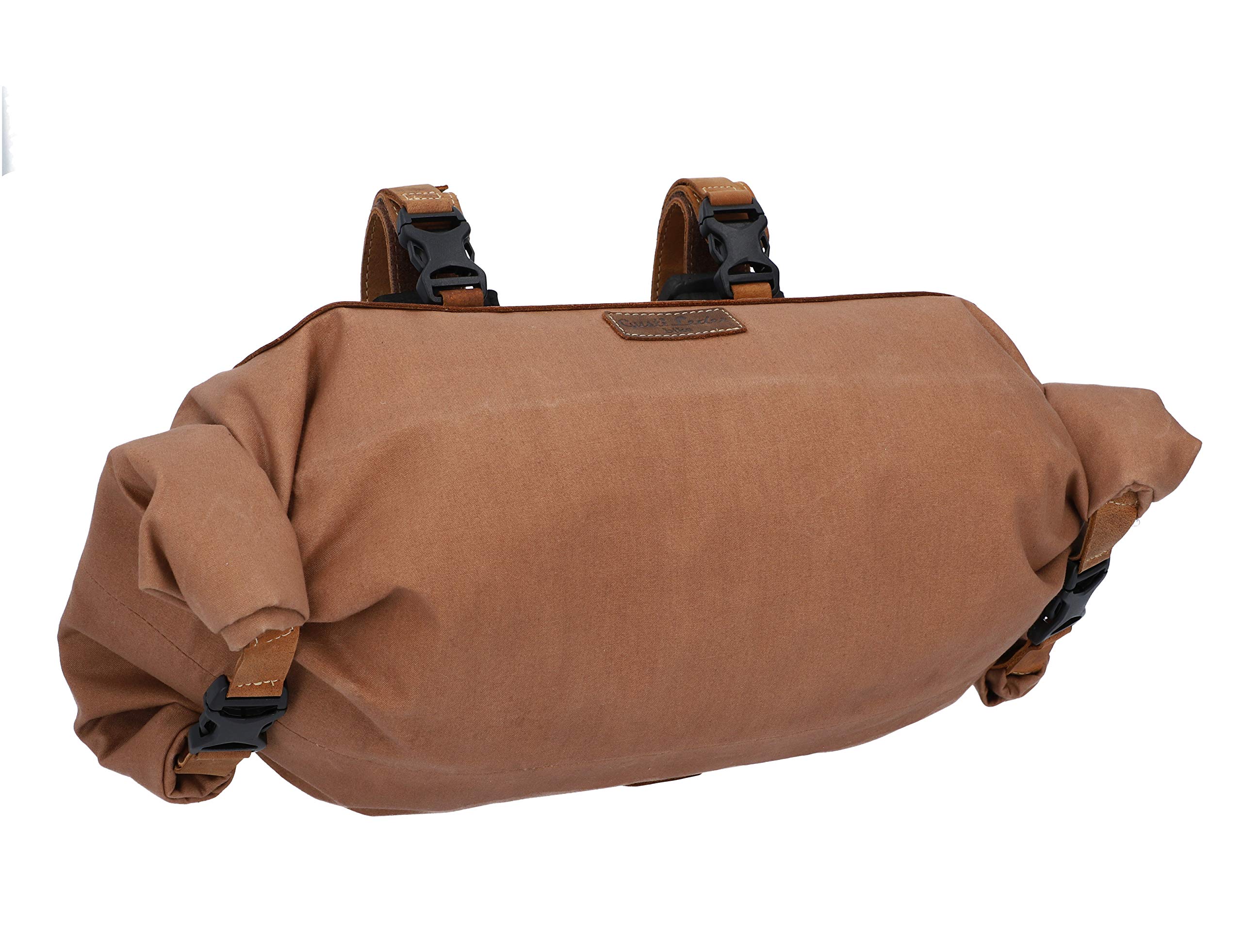 Gusti Lenkertasche Leder - Pedro D. Damen und Herren Fahrradtasche mit Befestigung Kuriertasche Lenkstangentasche wasserdicht Fahrrad groß Braun Canvas & Leder