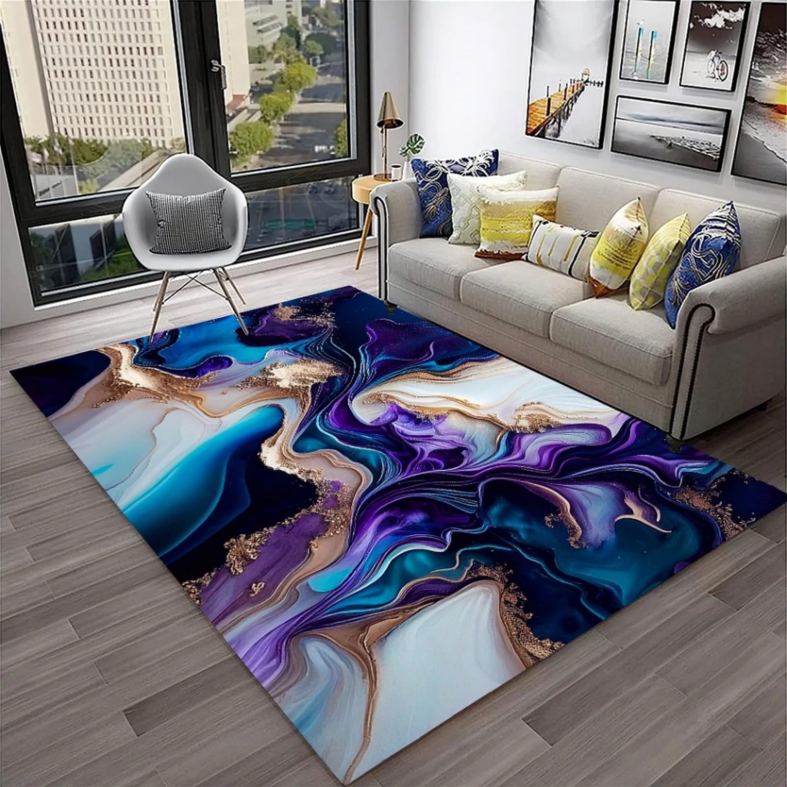 Tapis de sol marbre antidérapant fini les glissades grand tapis doux 180x280