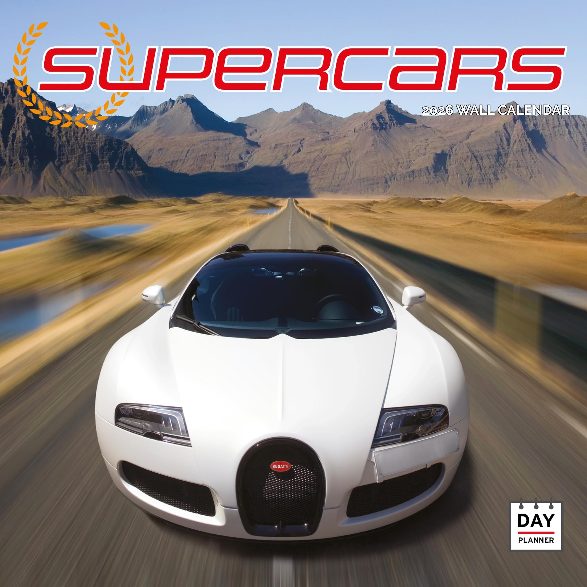Dayplanner Publishing Supercars 2026 Calendar, Large Square Wall Calendar 2026, 16 Month, Supercars Gift Car Calendar.