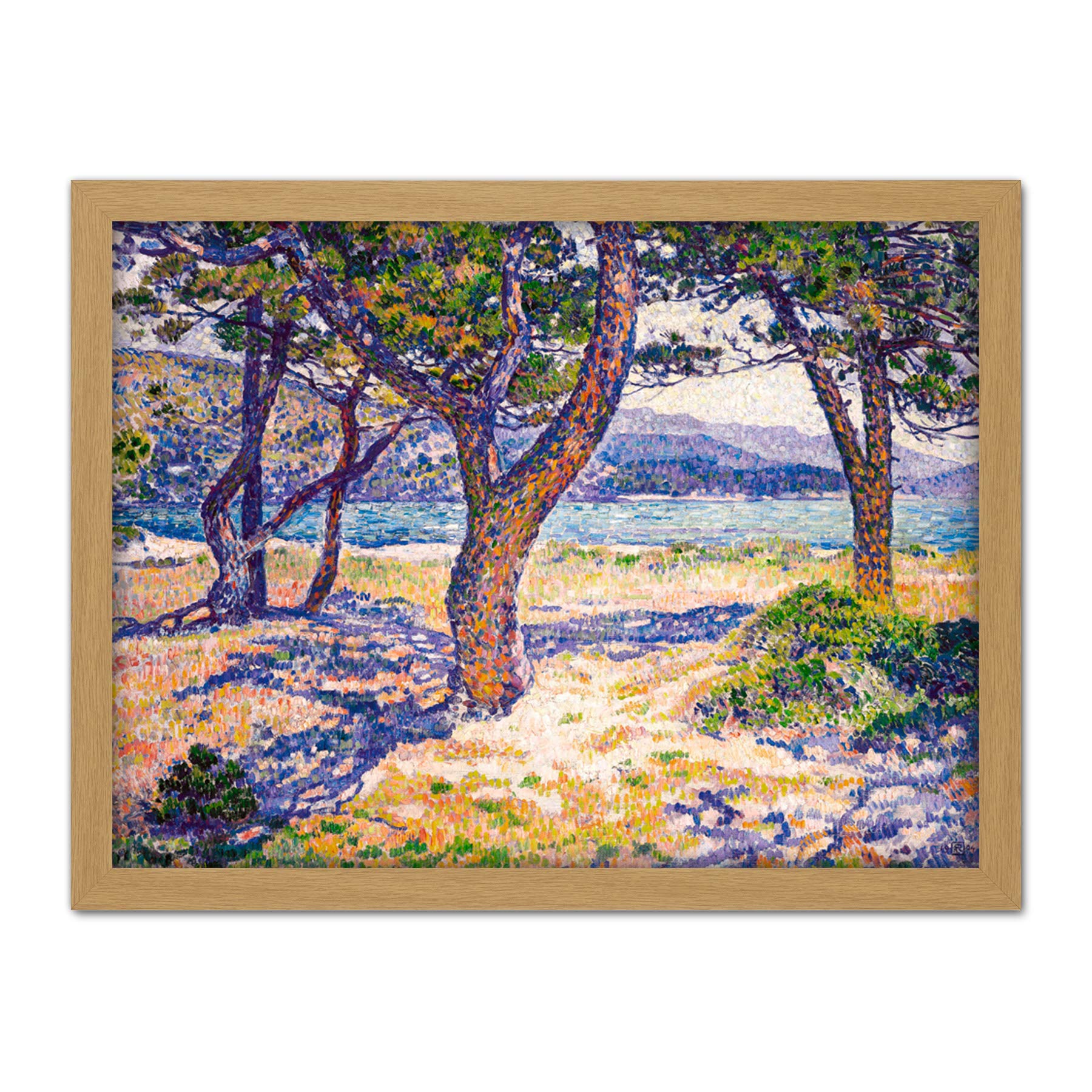 Theo Van Rysselberghe Mediterranean At Le Lavandou Large Framed Art Print Poster Wall Decor 18x24