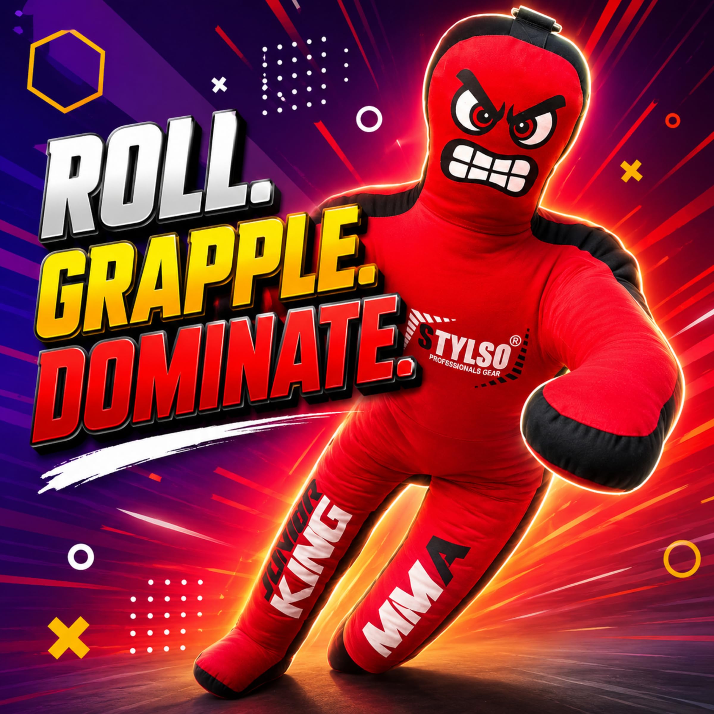 Chupete de Lucha Libre sin Relleno para niños – El Mejor compañero de Entrenamiento para agarrar Jiu Jitsu BJJ MMA Judo – Libera tu potencial con Nuestro compañero de Boxeo Juvenil sin Relleno (Rojo,