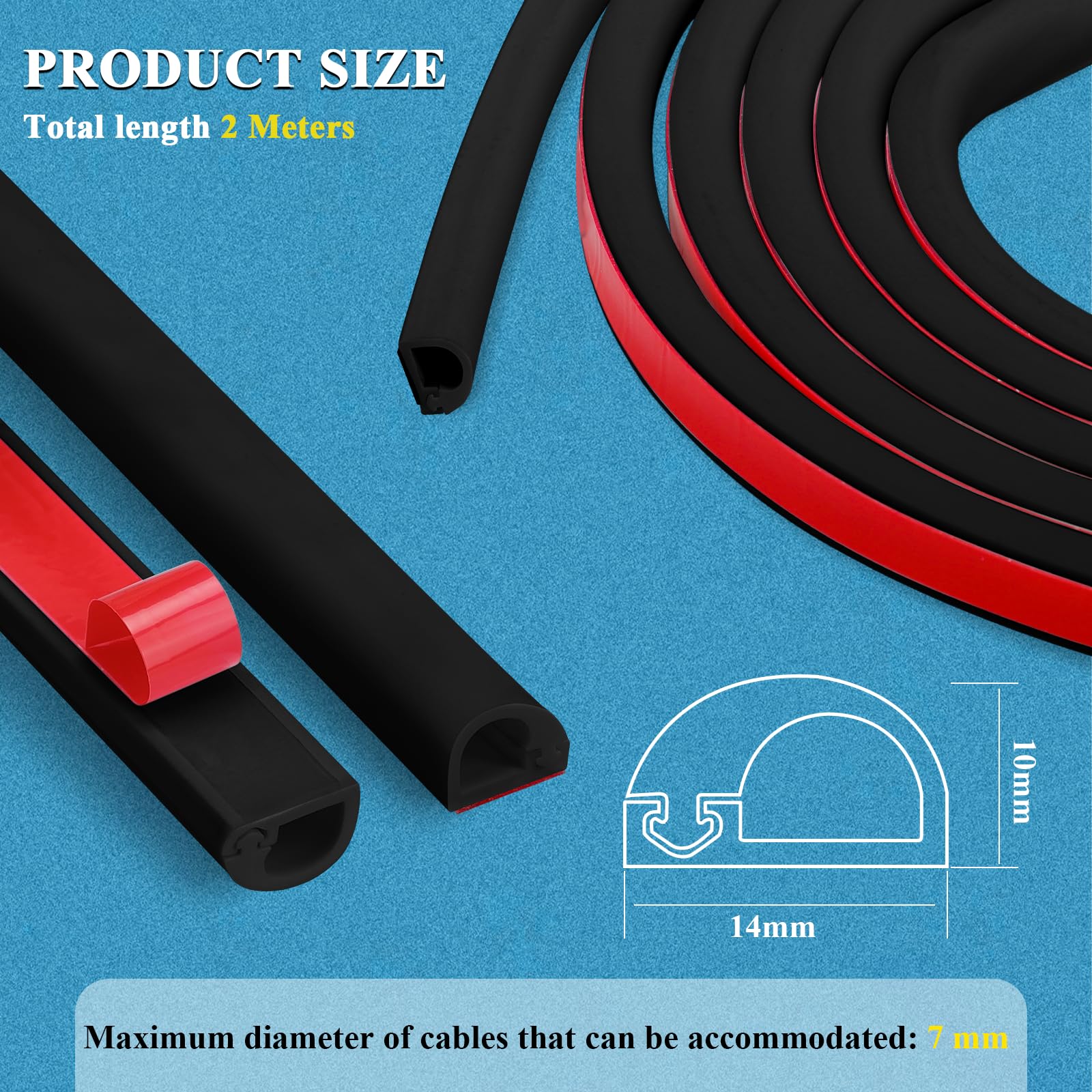 2 Canale Flessibile Per Cavi, Autoadesiva Per Canalina Passacavi A - Foto 4