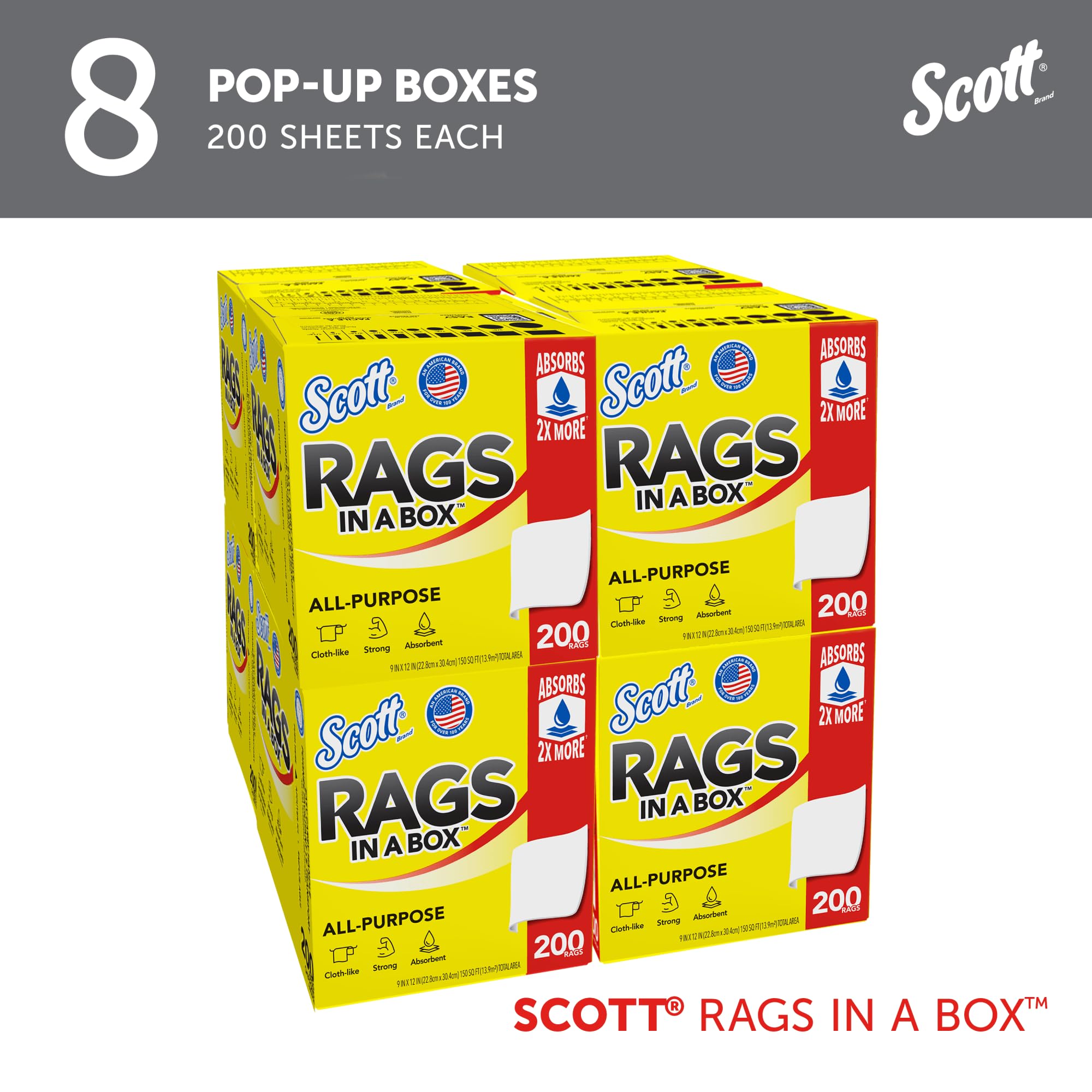 Scott Products 75260 Scott® Rags In-A-Box 200 Count