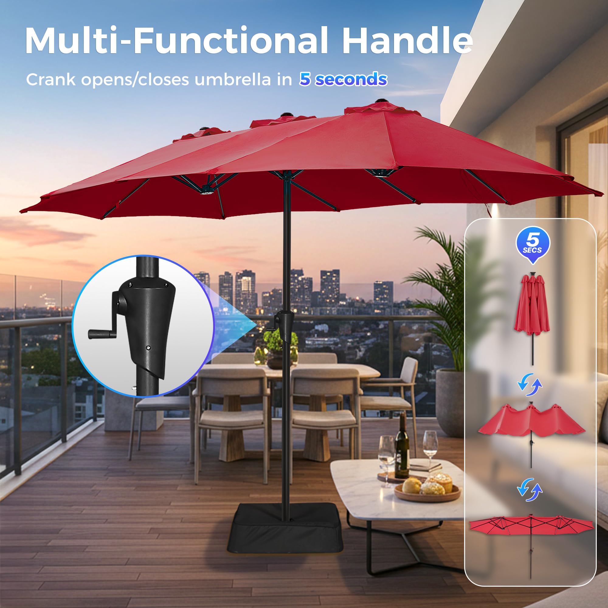 large restaurant patio umbrellas SUPERJARE 13FT Outdoor Umbrella with Base Included, Double Sided Pool with Fade Resistant Canopy, Table Umbrella for Deck, Market, Backyard Color:Black Back Tumi packs its Fall/Winter Titan X Propel 10.5 Please take this umbrella