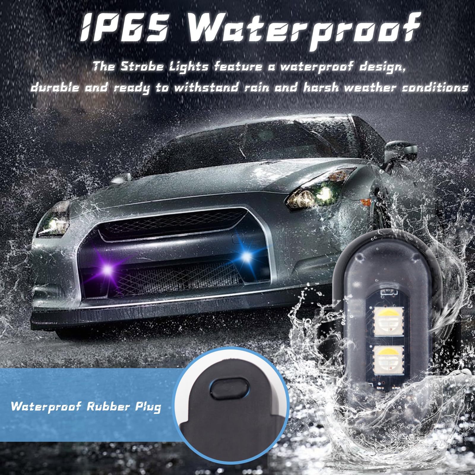 Mini Lampe Stroboscopique LED Sans Fil, Chargement USB, étanche à La