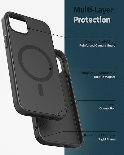 Miniatura 8 de Encased Juego de funda 3 en 1 para iPhone 14 Plus con tarjetero y protector de pantalla (compatible con MagSafe), color negro
